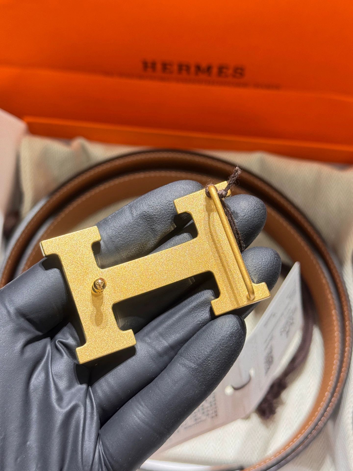 Hermes HERMES 2-Sided Calfskin Belt 32mm 100cm GBB H K Size ONE SIZE - 4 Thumbnail