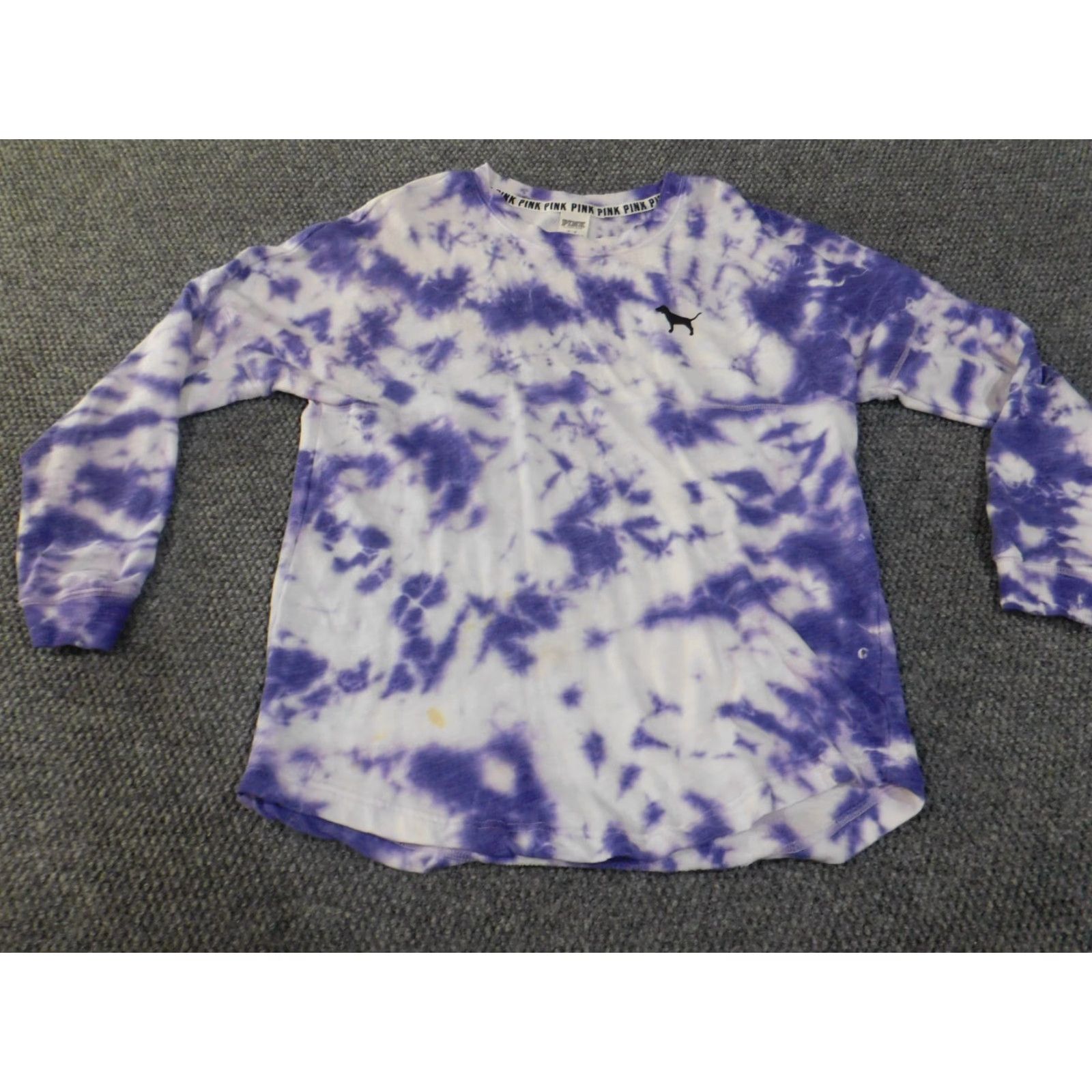 Victoria's Secret Victoria's Secret PINK Sweatshirt Crew Neck Raglan Long Sleeve Purple Geometric Logo Pullover Women M Regular Fall Size M / US 6-8 / IT 42-44 - 2 Thumbnail