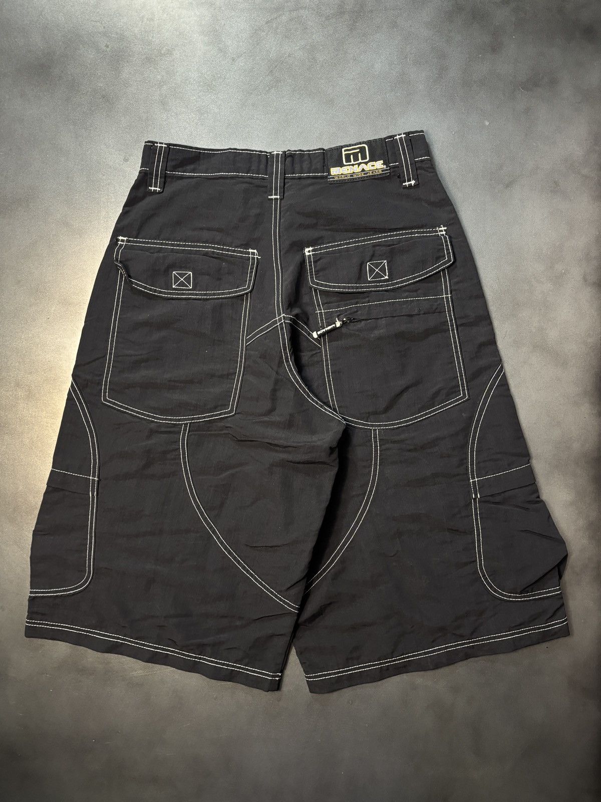 Menace × Vintage Vintage Menace Jeans Shorts 90s Nylon Raver Contrast Stitch Size US 28 / EU 44 - 17 Thumbnail