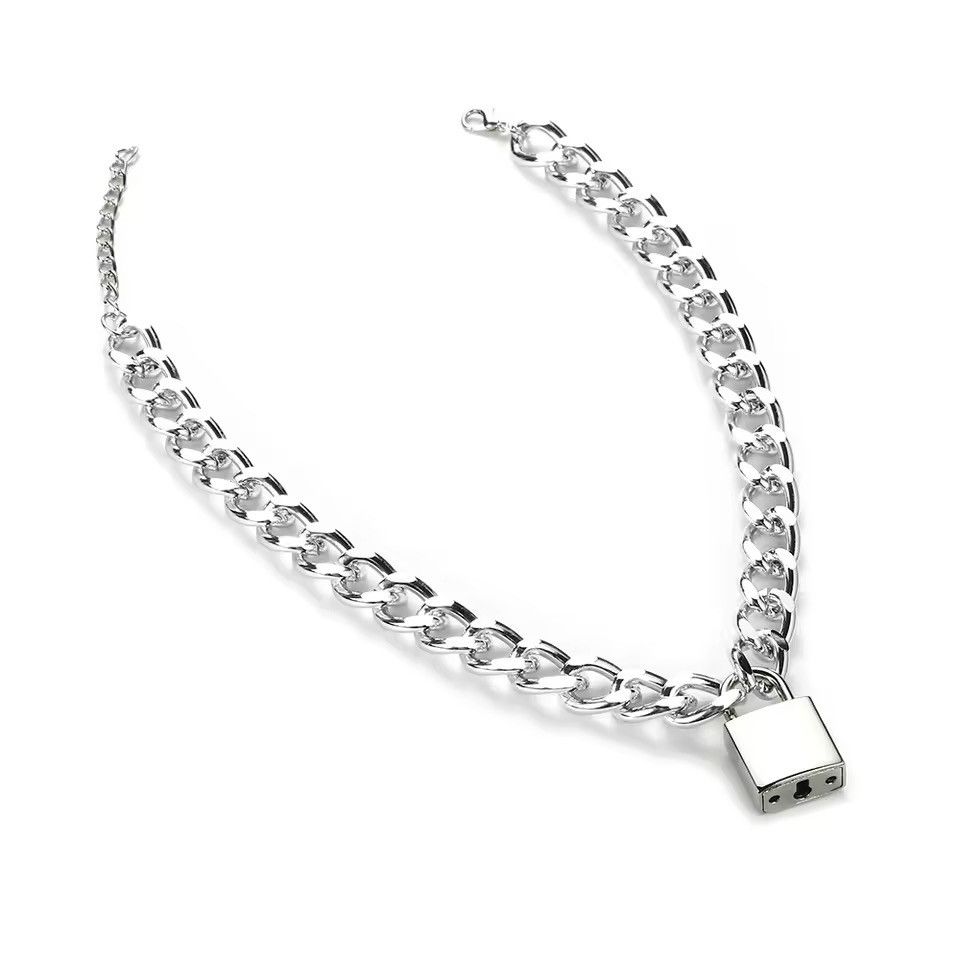 Jewelry Solid Stainless Steel Padlock Chunky Heavy Lock Key Necklace Size ONE SIZE - 3 Thumbnail