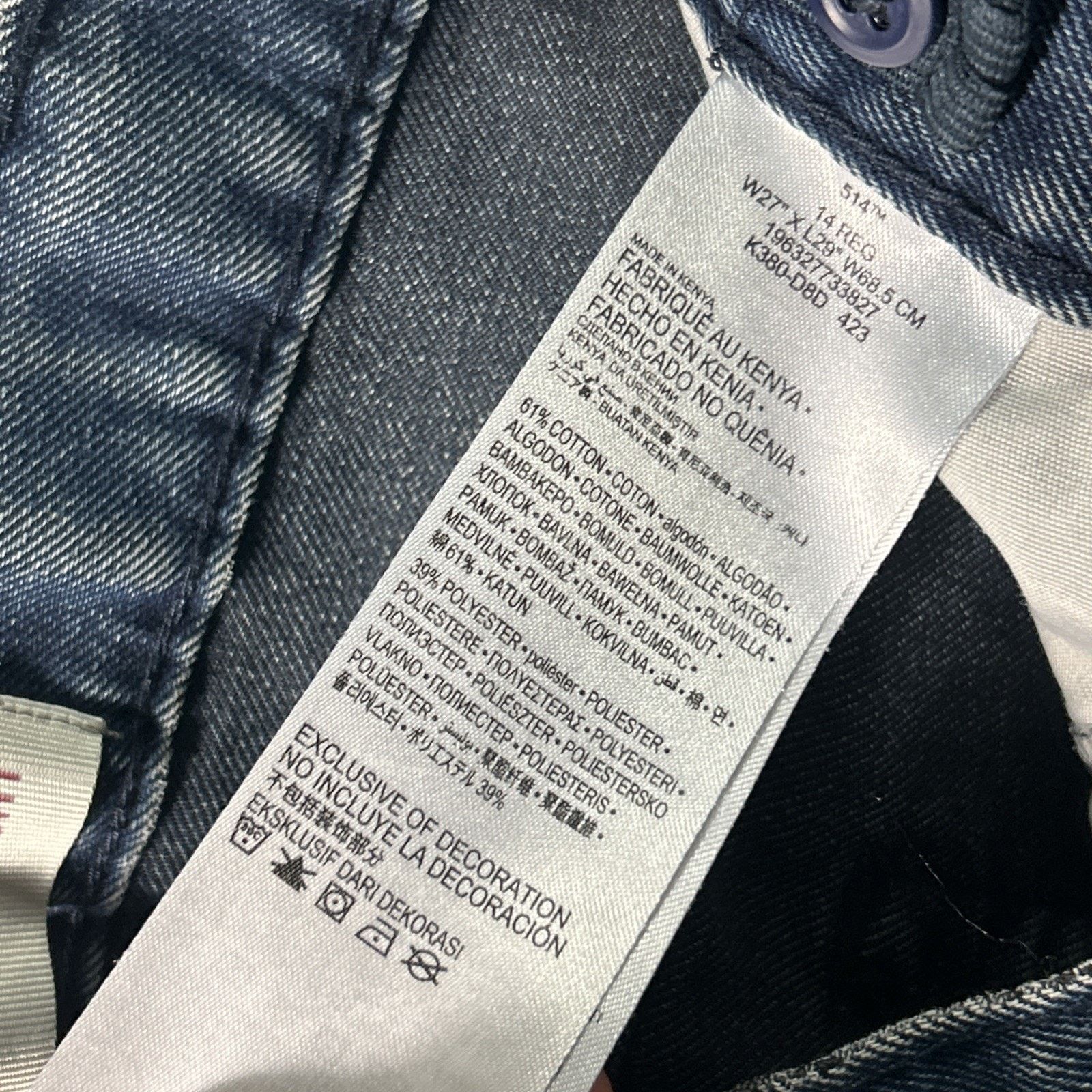 Levi's Levis 514 Straight Jeans Youth Teen 14 27x27 Hamilton Skinny Size 36" / US 14 / IT 50 - 5 Thumbnail