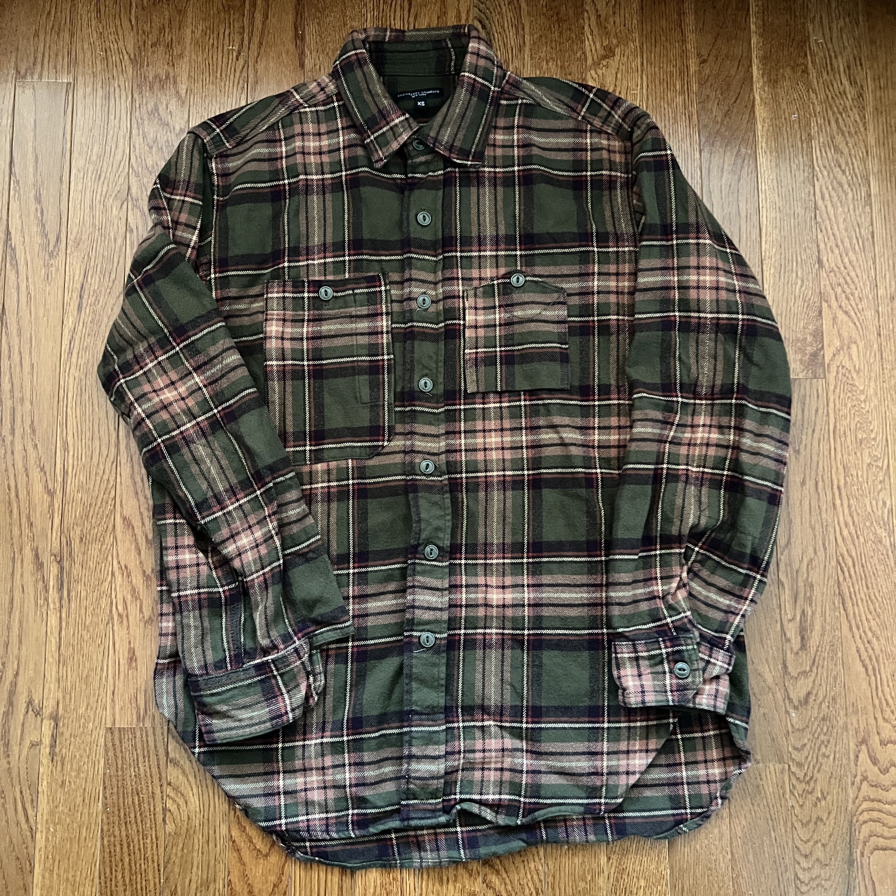 Engineered Garments Engineered Garments Flannel Green/Orange Work Shirt XS Size US XS / EU 42 / 0 - 1 Thumbnail