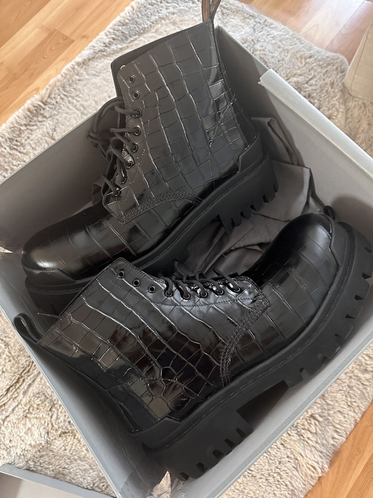 Balenciaga Balenciaga Strike Alligator Croc Boot | Grailed