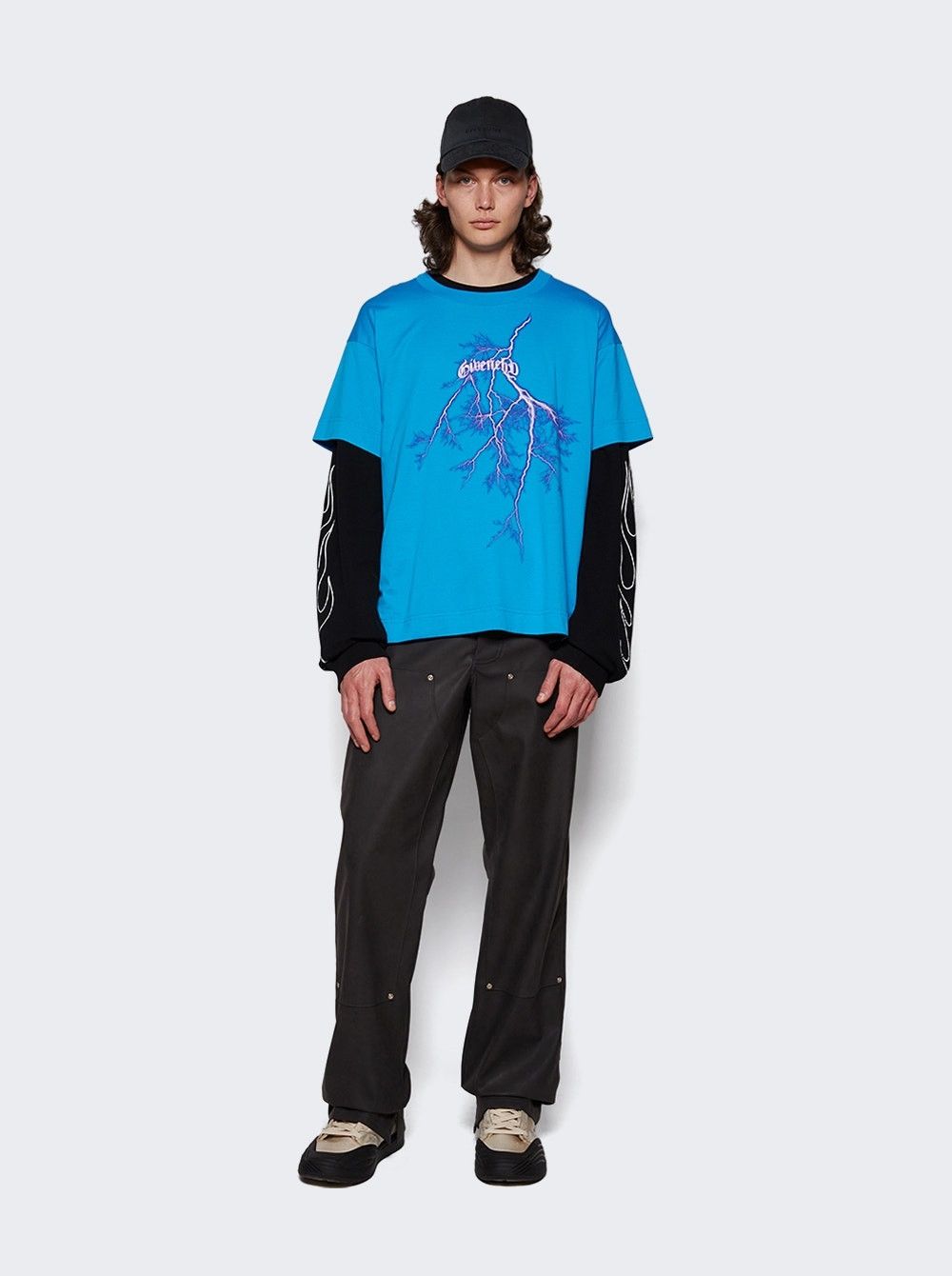Givenchy o1srvl11e0125 Boxy Fit Long Sleeve T-Shirt in Black Size US L / EU 52-54 / 3 - 2 Thumbnail