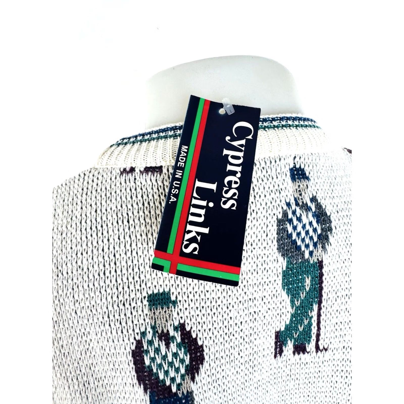 Vintage CYPRESS LINKS - NEW w TAG - Vintage Old Stock Golf USA L Masters Sweater Shirt Mens Large Cream Pullover" Size US L / EU 52-54 / 3 - 4 Thumbnail