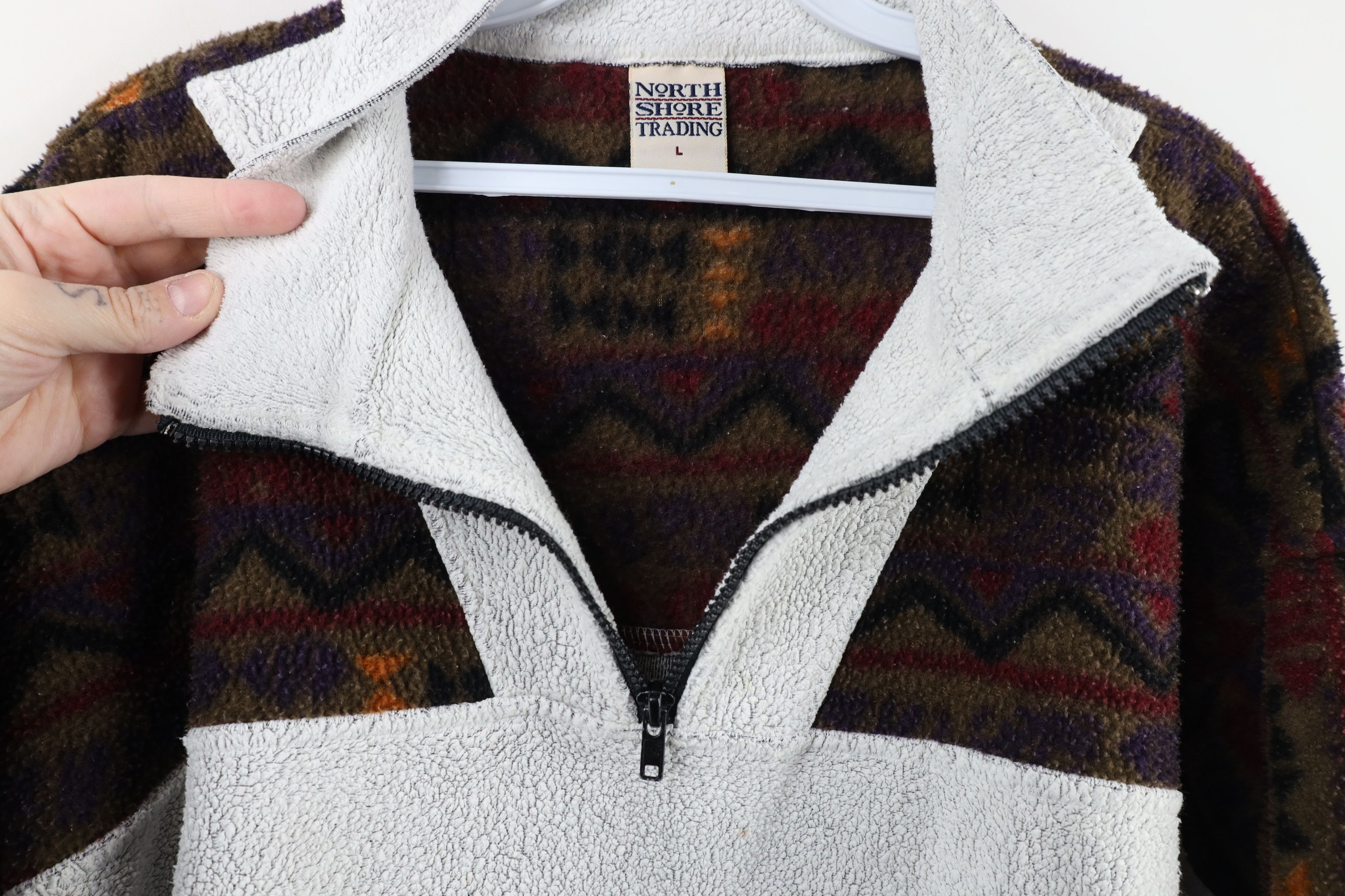 Vintage Vintage 90s Streetwear Southwestern Half Zip Fleece Sweater Size US L / EU 52-54 / 3 - 6 Thumbnail
