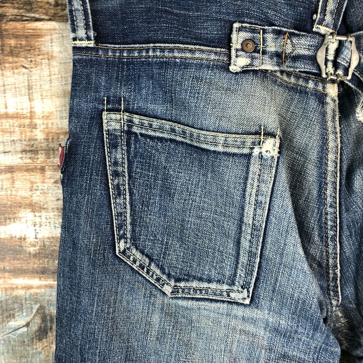 Japanese Brand D RNASlang Japan Distressed ripped buckle back Denim #A2154 Size US 30 / EU 46 - 20 Thumbnail