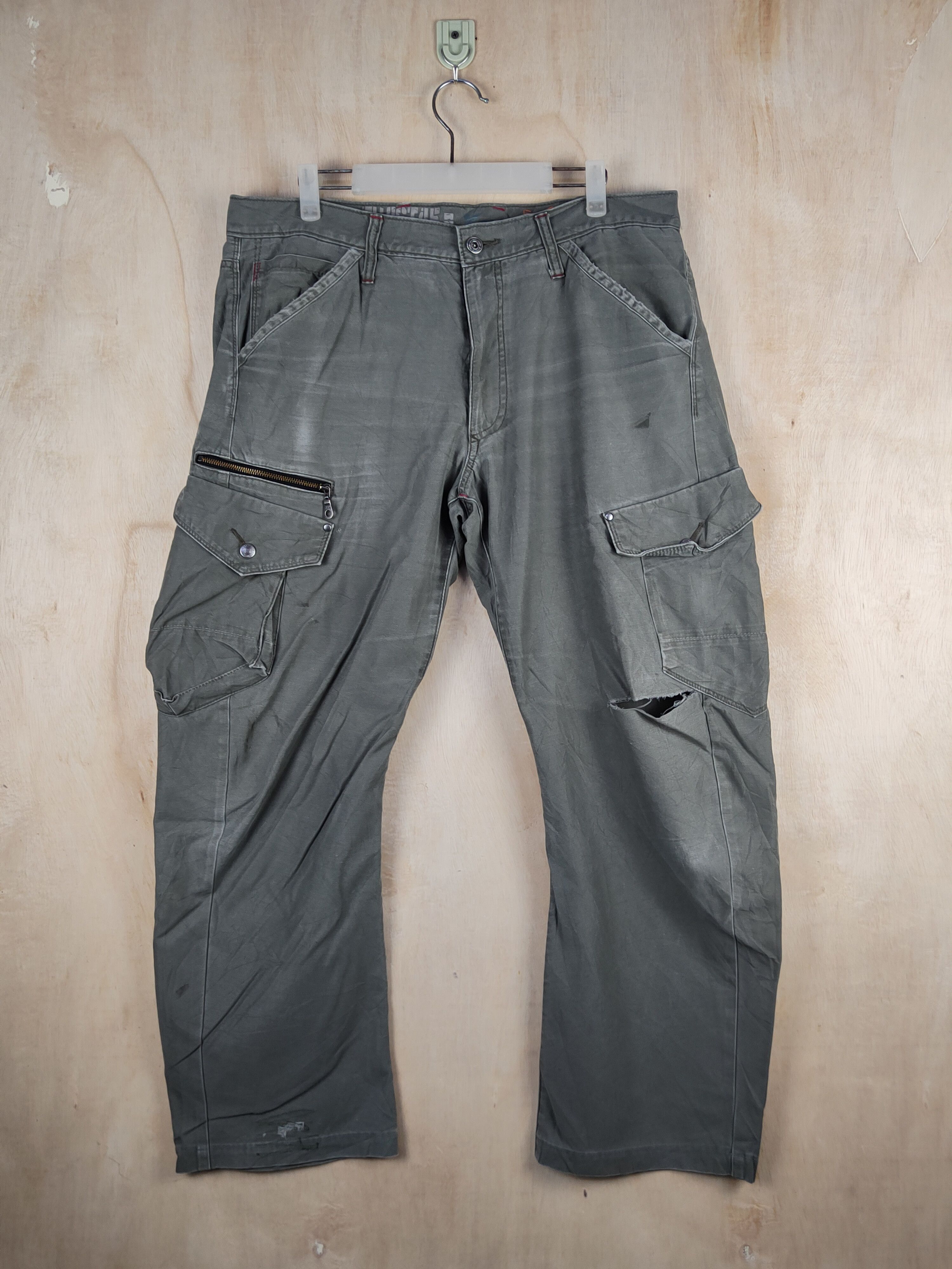 image of Vintage Xebec Twist45 Green Multipocket Tactical Cargo Pants S2416 in Army Green, Men's (Size 36)