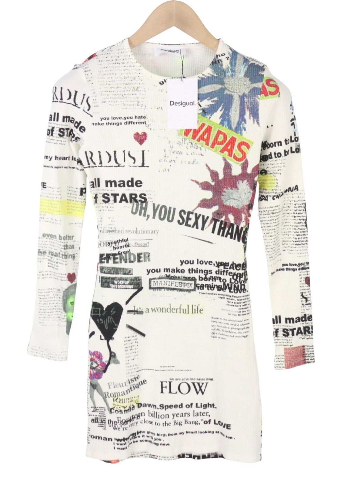 Desigual VEST WAPAS M Patterned Long Sleeve Mini Dress 89015 Size M / US 6-8 / IT 42-44 - 4 Thumbnail