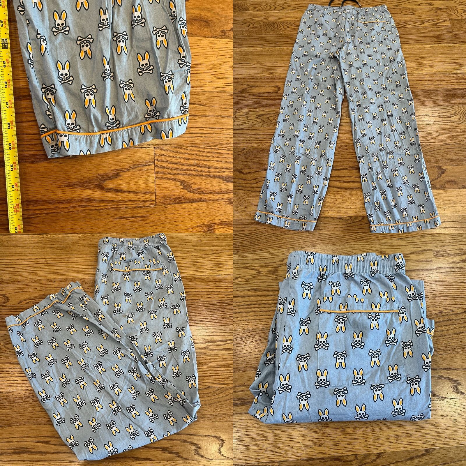 Psycho Bunny VINTAGE Psycho Bunny Jogger Pants Men Medium Blue Lounge Wear All Over Print Casual Travel Size US 31 - 8 Thumbnail
