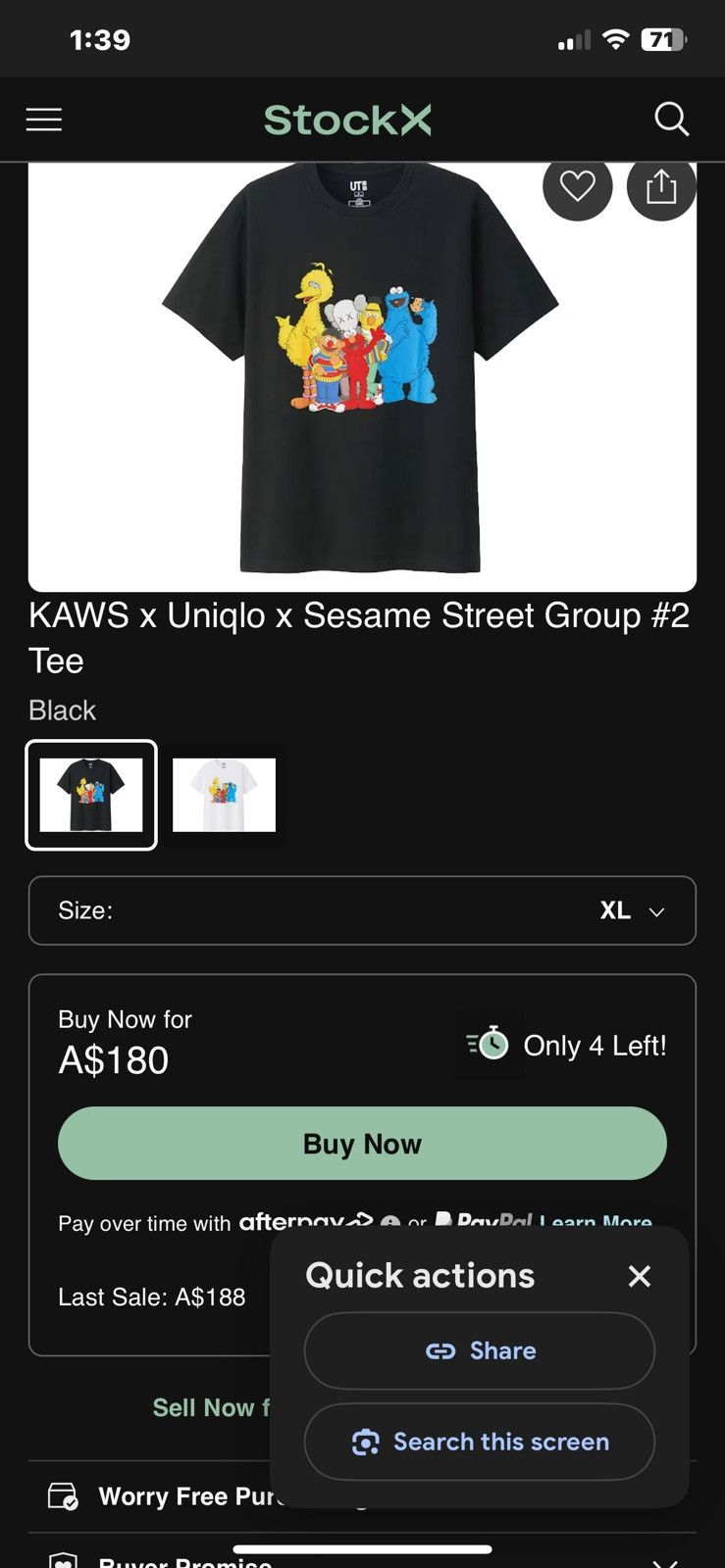 Kaws × Uniqlo RARE UNIQLO X KAWS X SESAME STREET GROUP 2 TEE Size US XL / EU 56 / 4 - 9 Thumbnail
