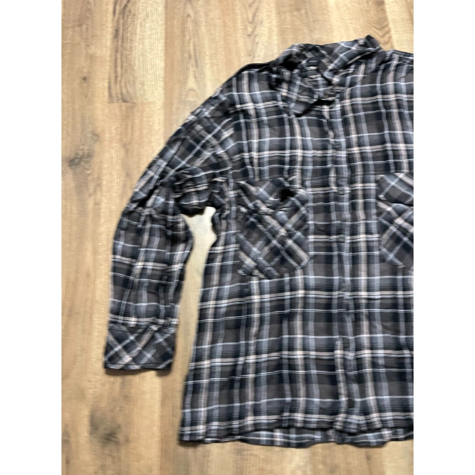 Sanctuary Sanctuary Shirt Women Large Black White Plaid Button-Up Long Sleeve Collared Size L / US 10 / IT 46 - 3 Thumbnail