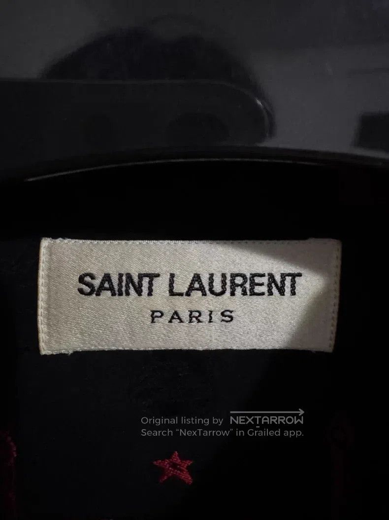 Saint Laurent Paris Saint Laurent Paris Size 41 Mulberry Silk Black and Red St Size US M / EU 48-50 / 2 - 6 Thumbnail