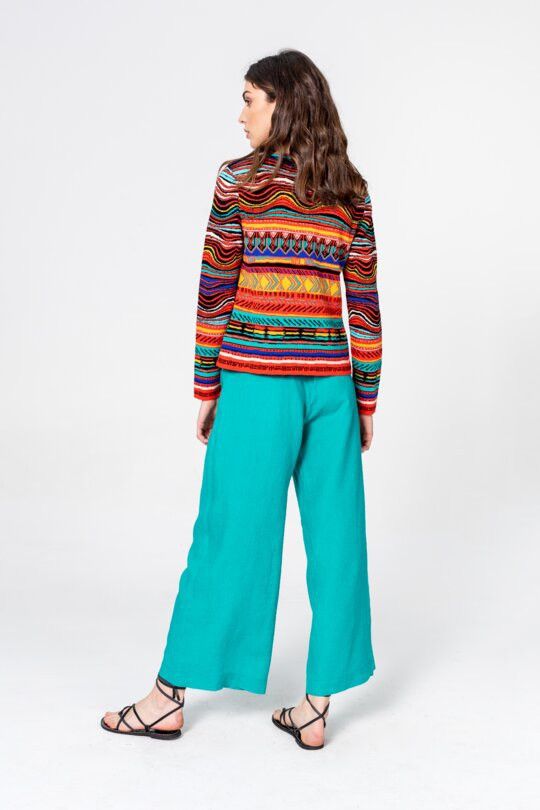 Coogi IVKO Button Cardigan Colorful Knit Ethnic Pattern Sweater Size S / US 4 / IT 40 - 13 Thumbnail