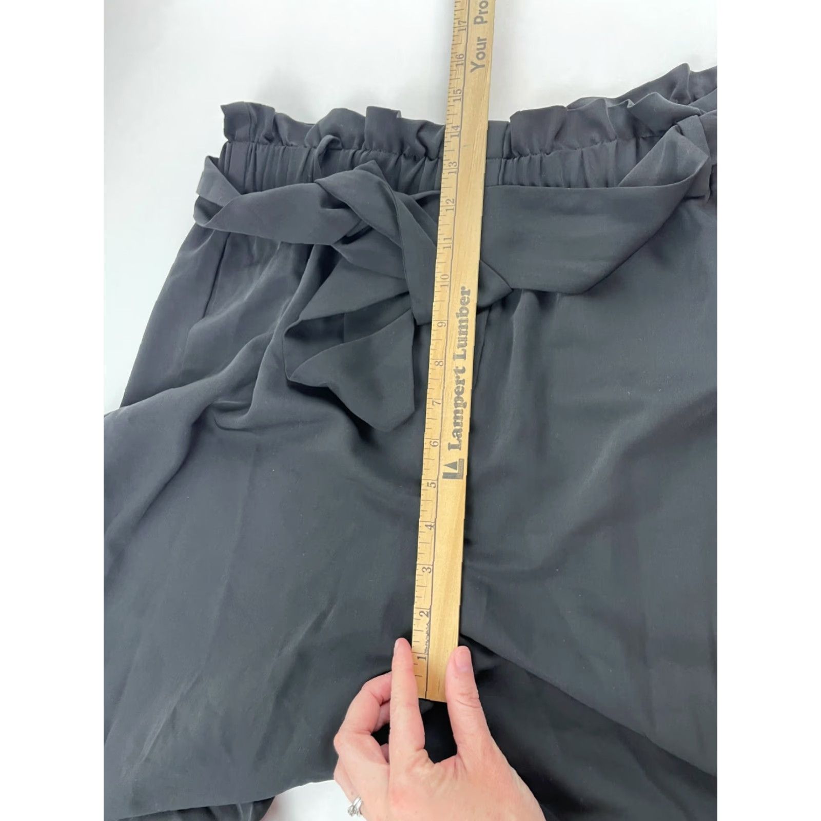 Vintage Wayf Paper Bag Pants Women's XL Black Crop Wide-Leg Belt NWT VINTAGE? Size 40" / US 18 - 4 Thumbnail