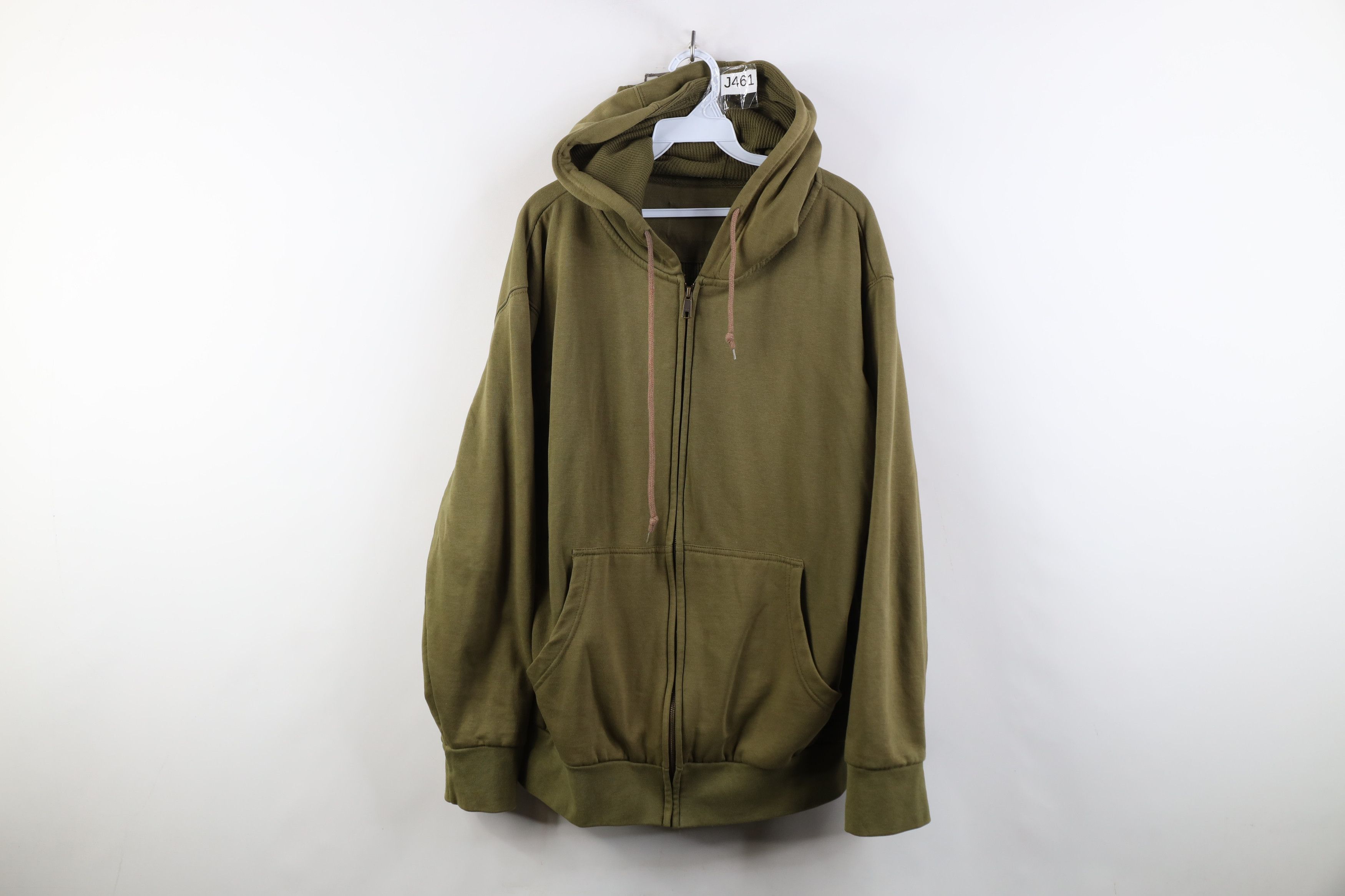 Vintage Vintage 90s Y2K Streetwear Waffle Knit Lined Full Zip Hoodie Size US XL / EU 56 / 4 - 1 Thumbnail