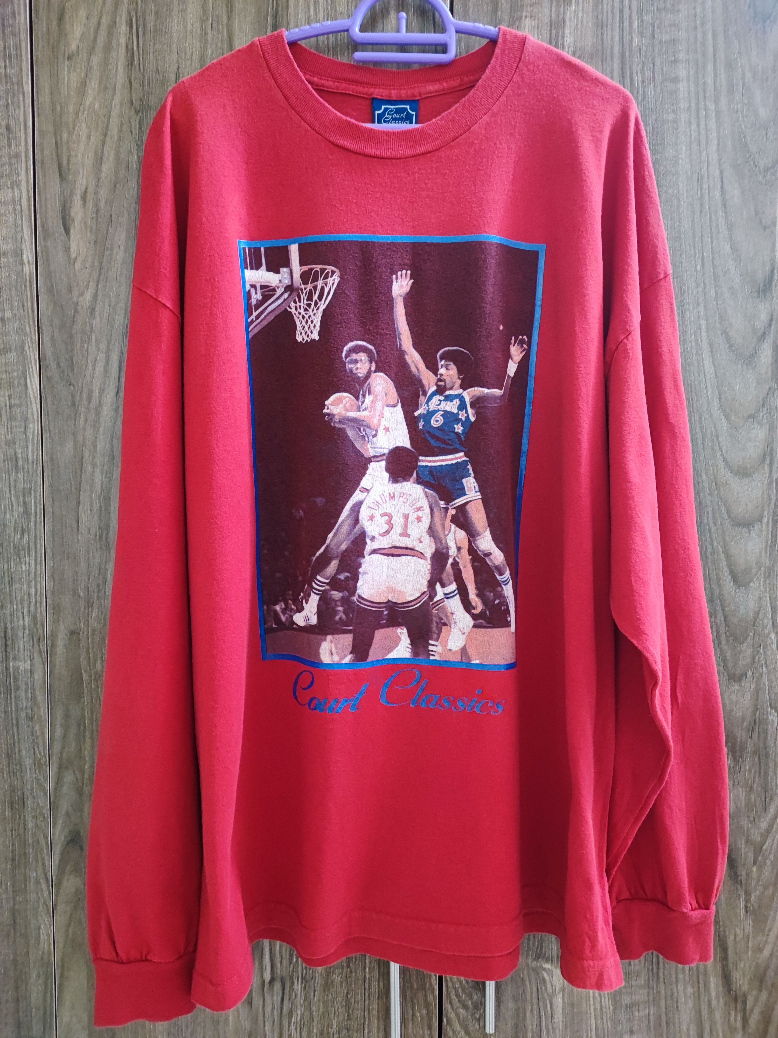 NBA × Vintage Rare!! NBA Court Classic 1977 Photo Vintage Shirt Size US XXL / EU 58 / 5 - 1 Thumbnail