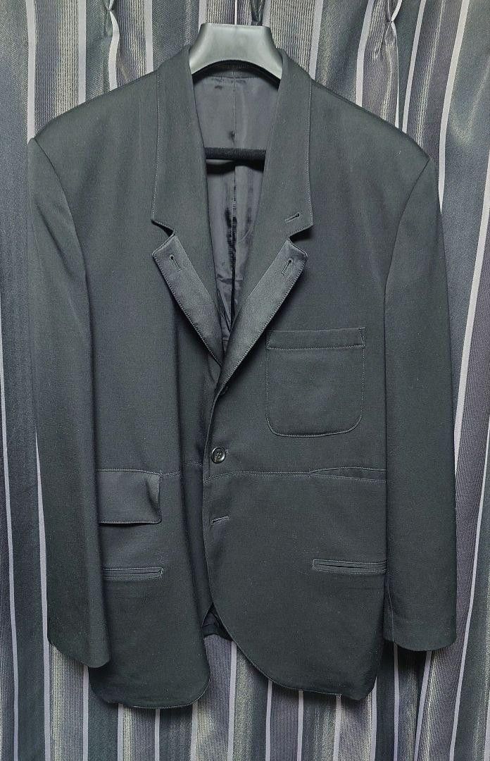 Yohji Yamamoto POUR HOMME 24ss Silk switching wool tuxedo jacket Size US M / EU 48-50 / 2 - 2 Thumbnail