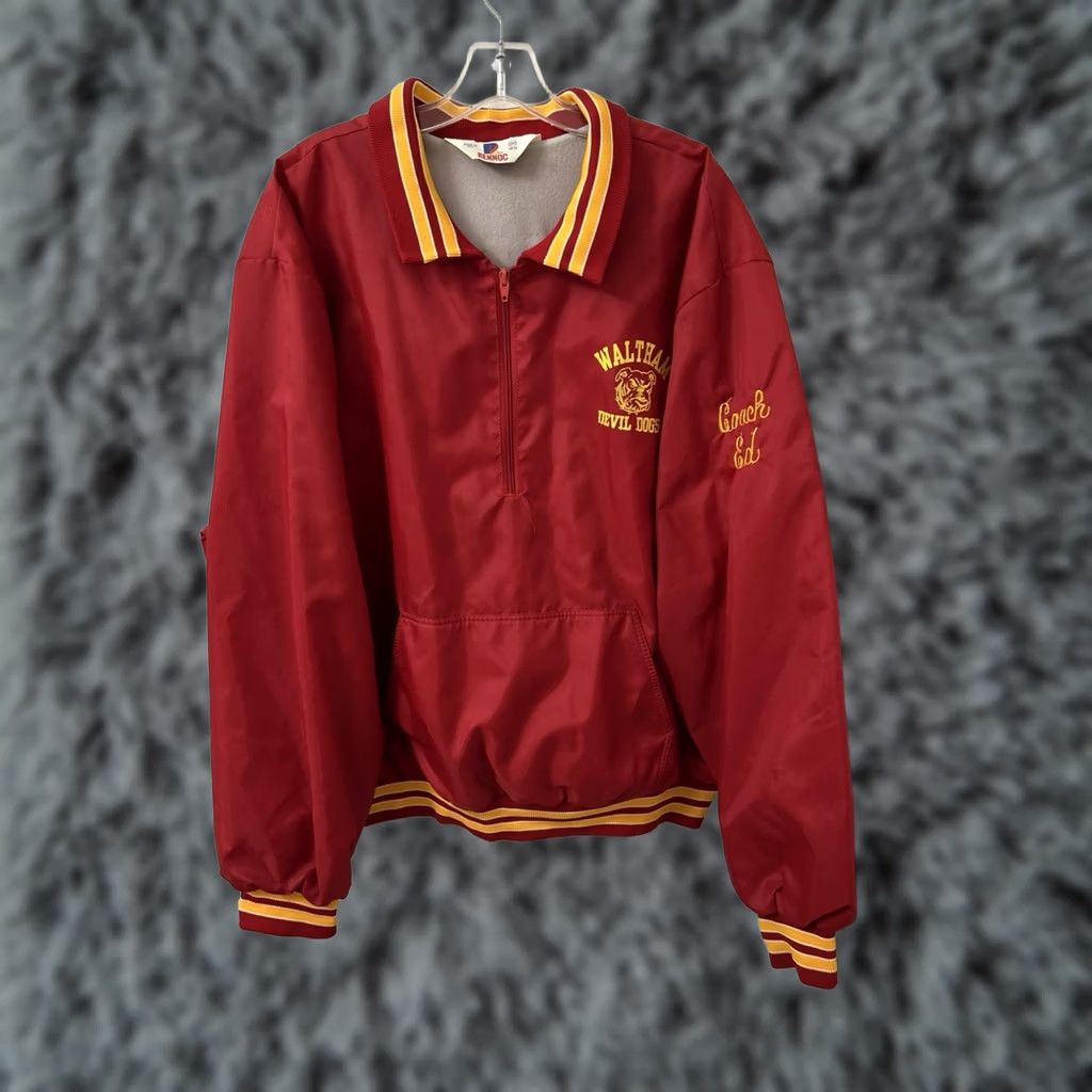 Vintage VINTAGE Rennoc Windbreaker Jacket Mens 2XL Red Nylon Fleece Lined Zip Pockets Embroidered Logo 80s 90s College Dog USA Made Size US XXL / EU 58 / 5 - 1 Thumbnail