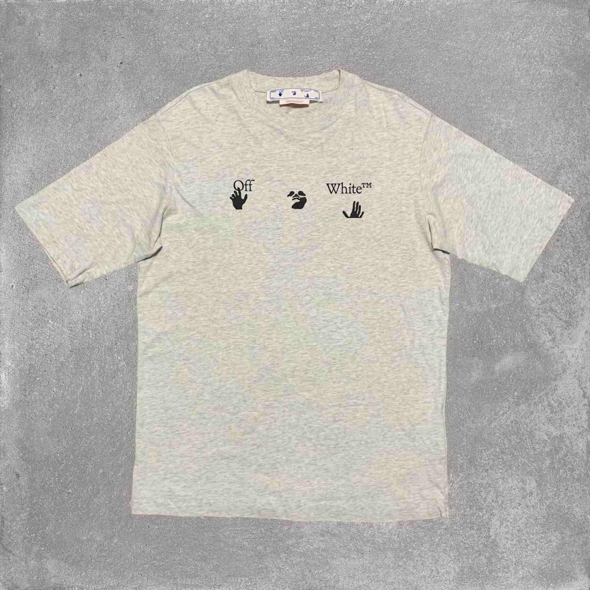 Off-White Off White Medium Hand Logo Grey Tee Virgil Abloh Size US M / EU 48-50 / 2 - 1 Thumbnail