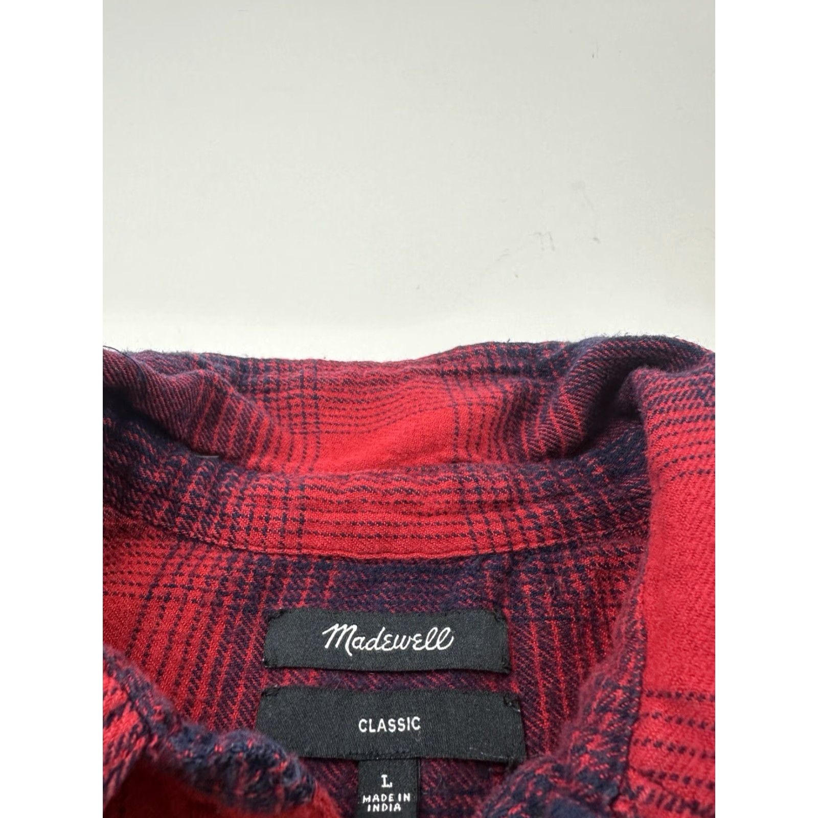 Madewell Madewell Shirt Womens L Red Blue Plaid Flannel Button-Up Casual Sleeve Collared Cotton Size L / US 10 / IT 46 - 3 Thumbnail