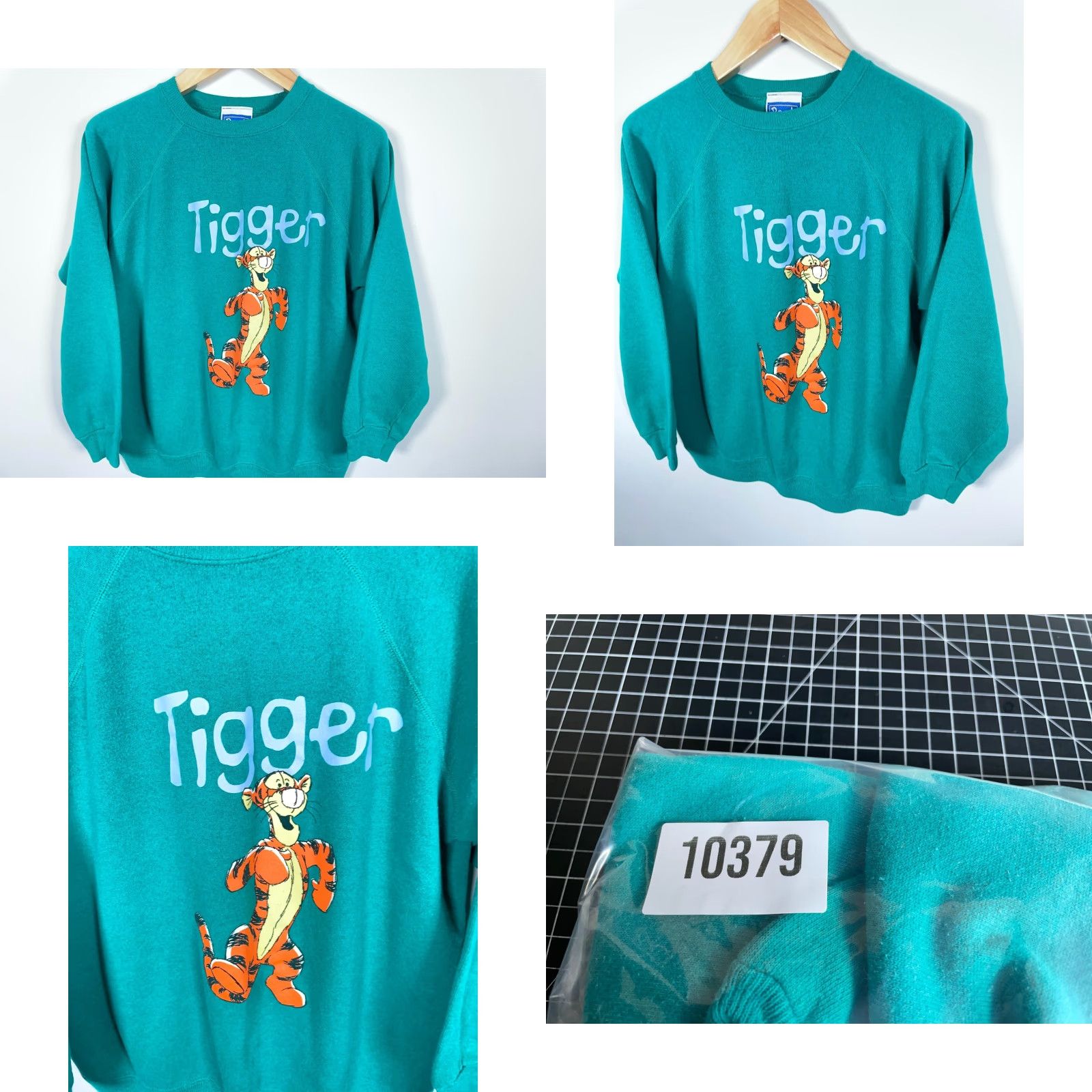 Disney VINTAGE Pooh 90s Winnie The Pooh Tigger Sweatshirt Raglan Sleeve Adult Large Green Crew Neck Pullover Cartoon Disney Women Size L / US 10 / IT 46 - 8 Thumbnail