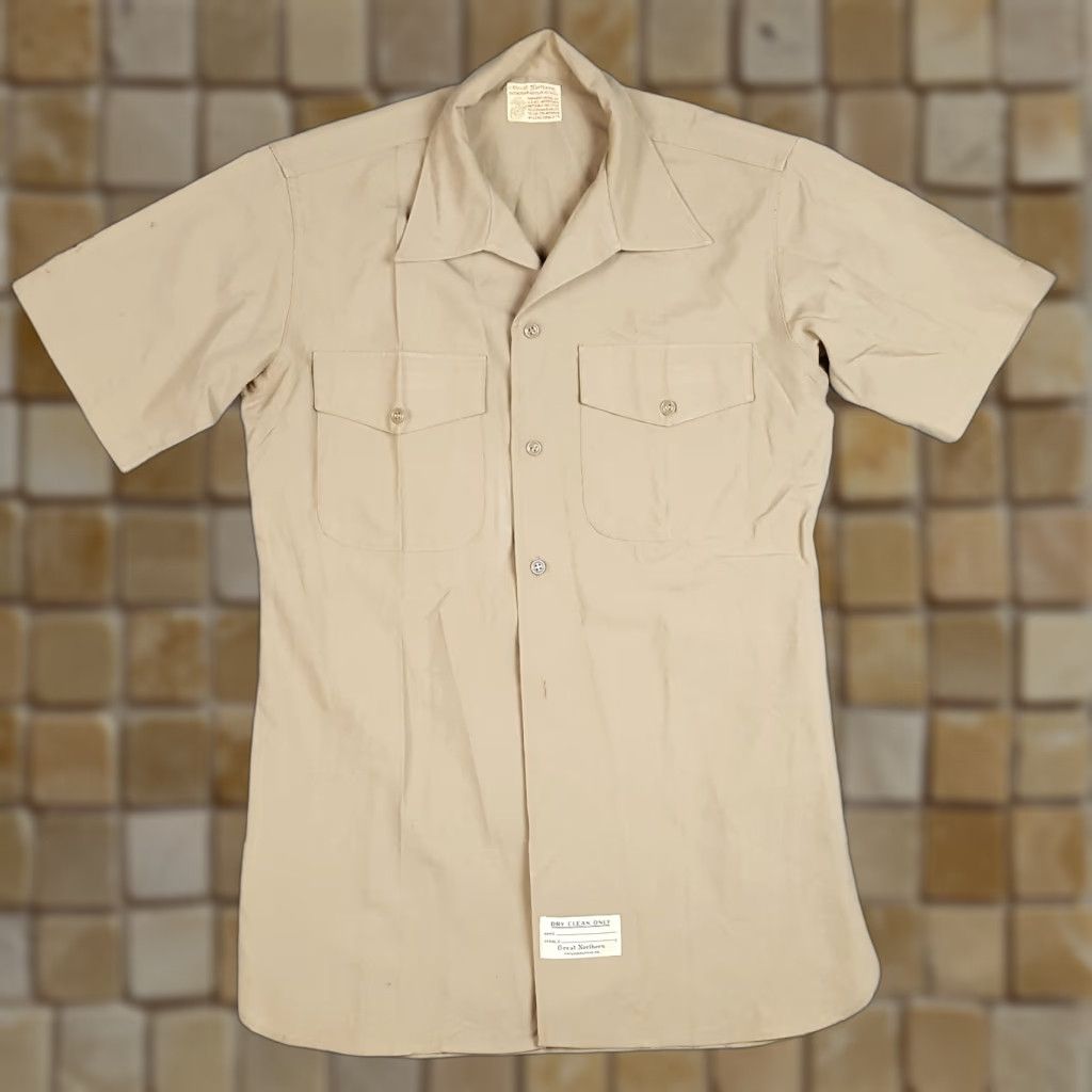 Vintage VINTAGE US Marine Corps Shirt Military Button Up Men Small Beige 60s 70s Workwear Size US S / EU 44-46 / 1 - 1 Thumbnail