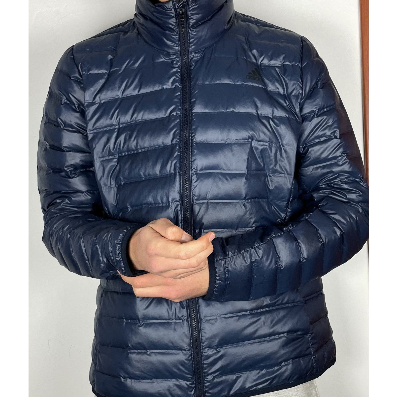 Adidas Adidas Men Blue Long Sleeve Full Zip Puffer Jacket L (16-18) Size US L / EU 52-54 / 3 - 2 Thumbnail