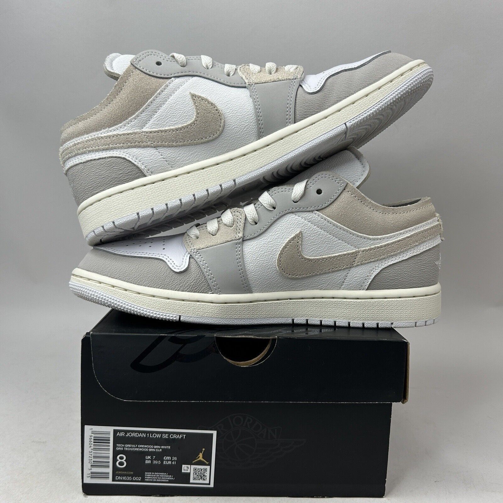 Nike Nike Air Jordan 1 Low SE Craft Inside Out “Tech Grey” 2024 Size US 8 / EU 41 - 3 Thumbnail
