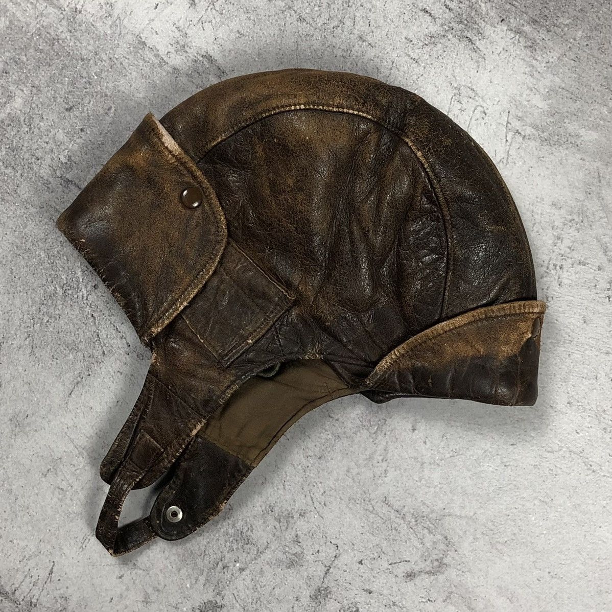 Vintage Rare Vintage 1920s–1930s Leather Aviator Flying Helmet Size ONE SIZE - 15 Thumbnail
