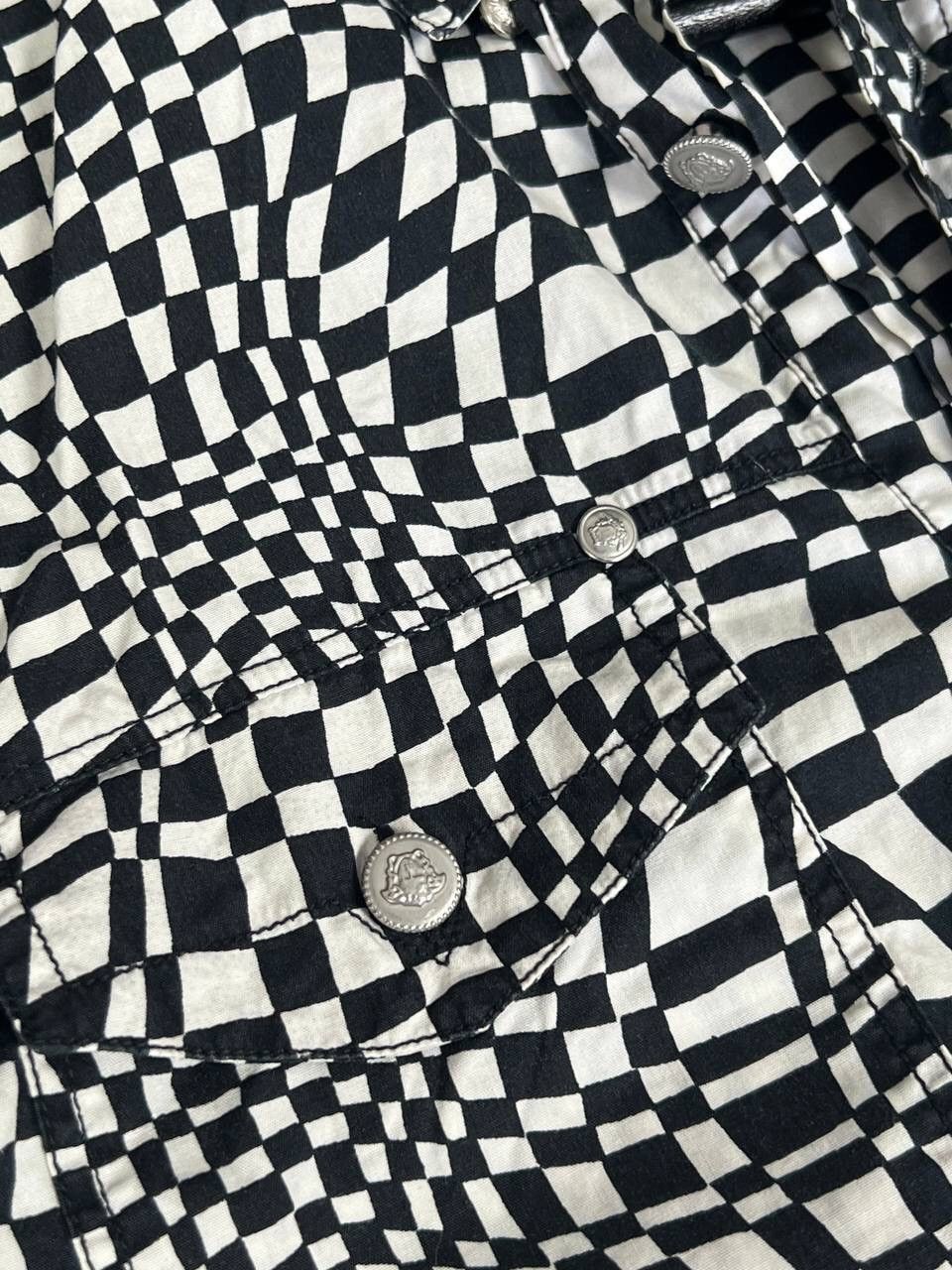 Versace Vintage Versace Y2K Checked Button Up Shirt Size M / US 6-8 / IT 42-44 - 5 Thumbnail