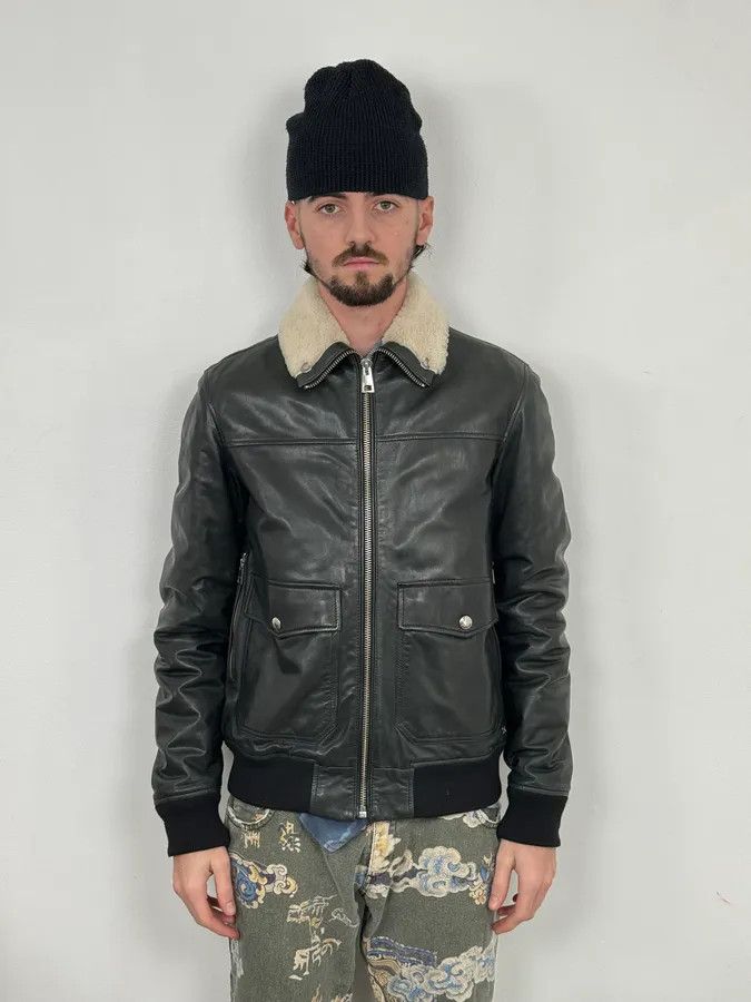 Just Cavalli AW2015 Cavalli Black Aviator Leather Jacket Size US M / EU 48-50 / 2 - 2 Thumbnail