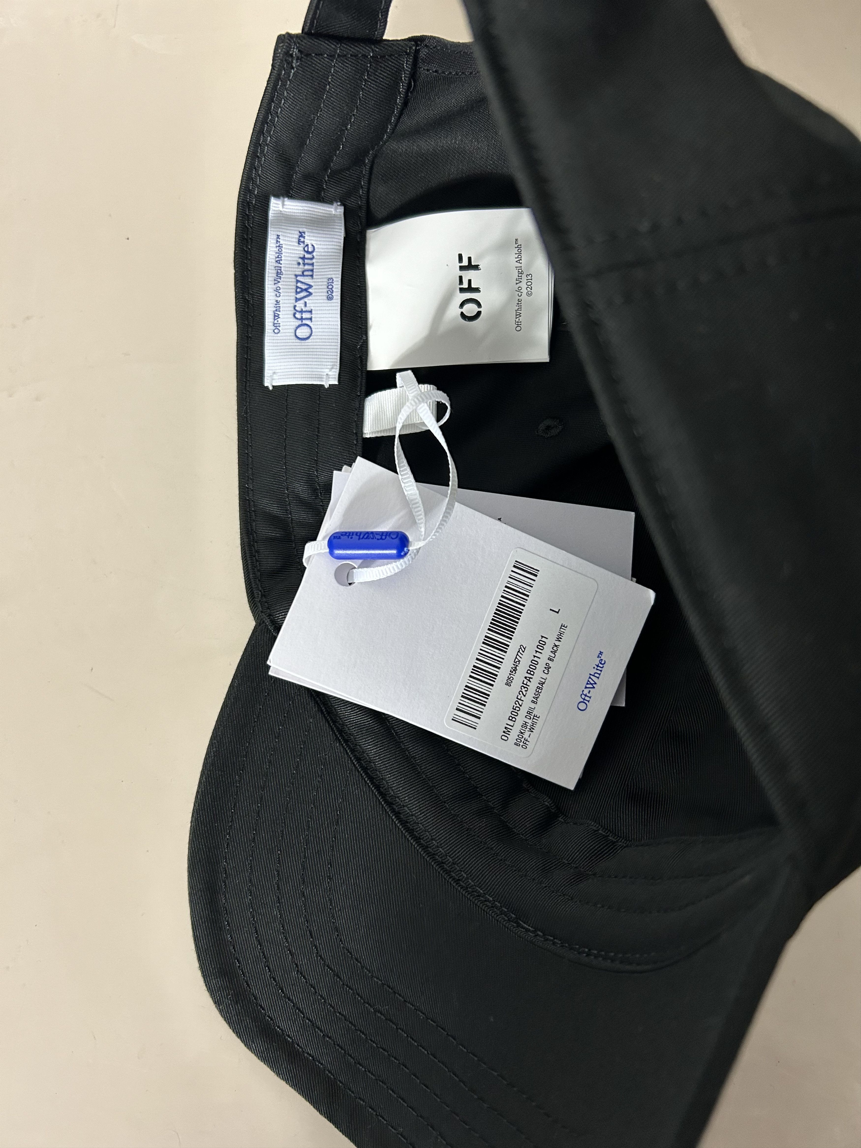 Off-White Bookish Dril Cotton Black Baseball Cap Size ONE SIZE - 5 Thumbnail