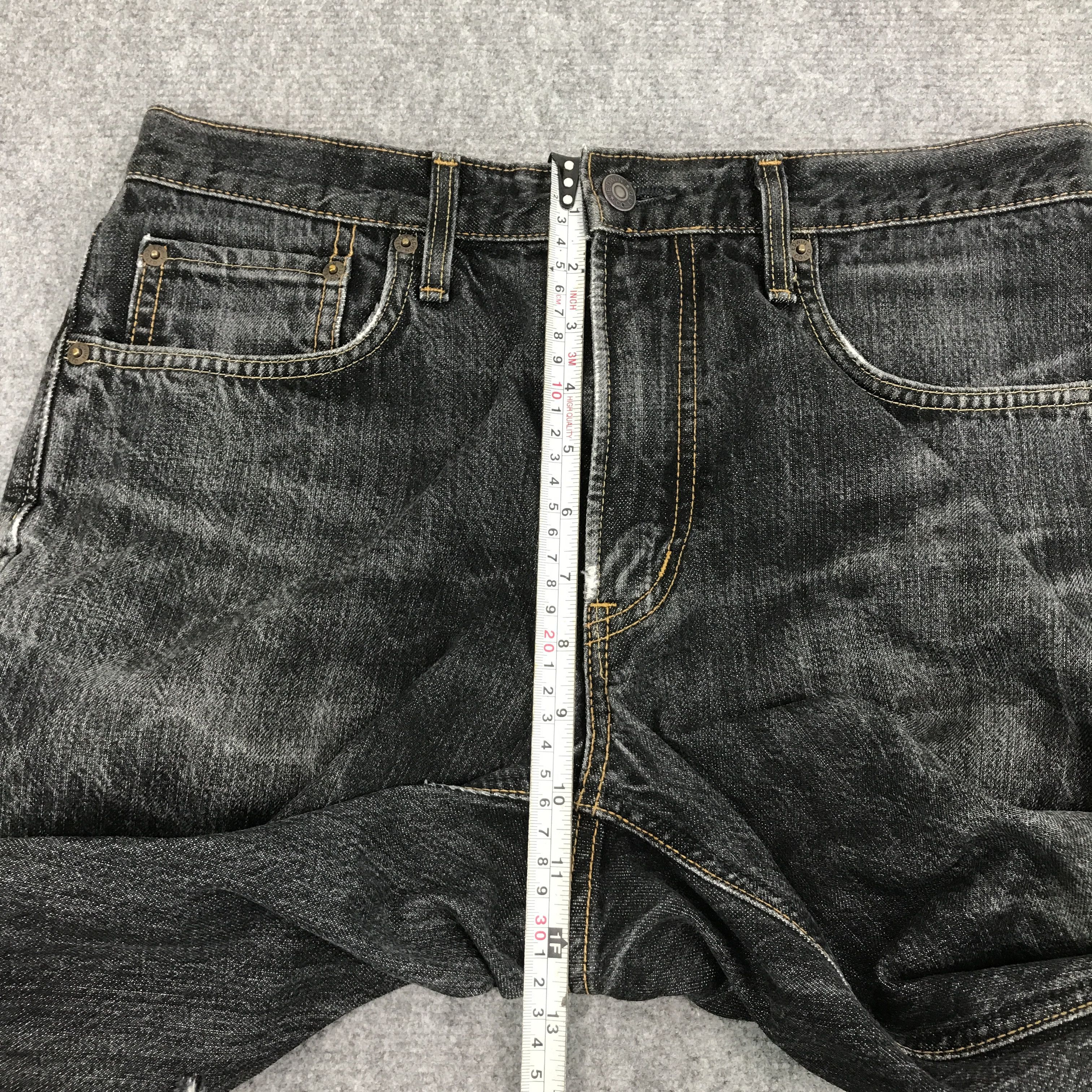 Edwin × Japanese Brand BLACK DENIM EDWIN DISTRESSED PUNK STYLE JEANS Size US 31 - 10 Thumbnail