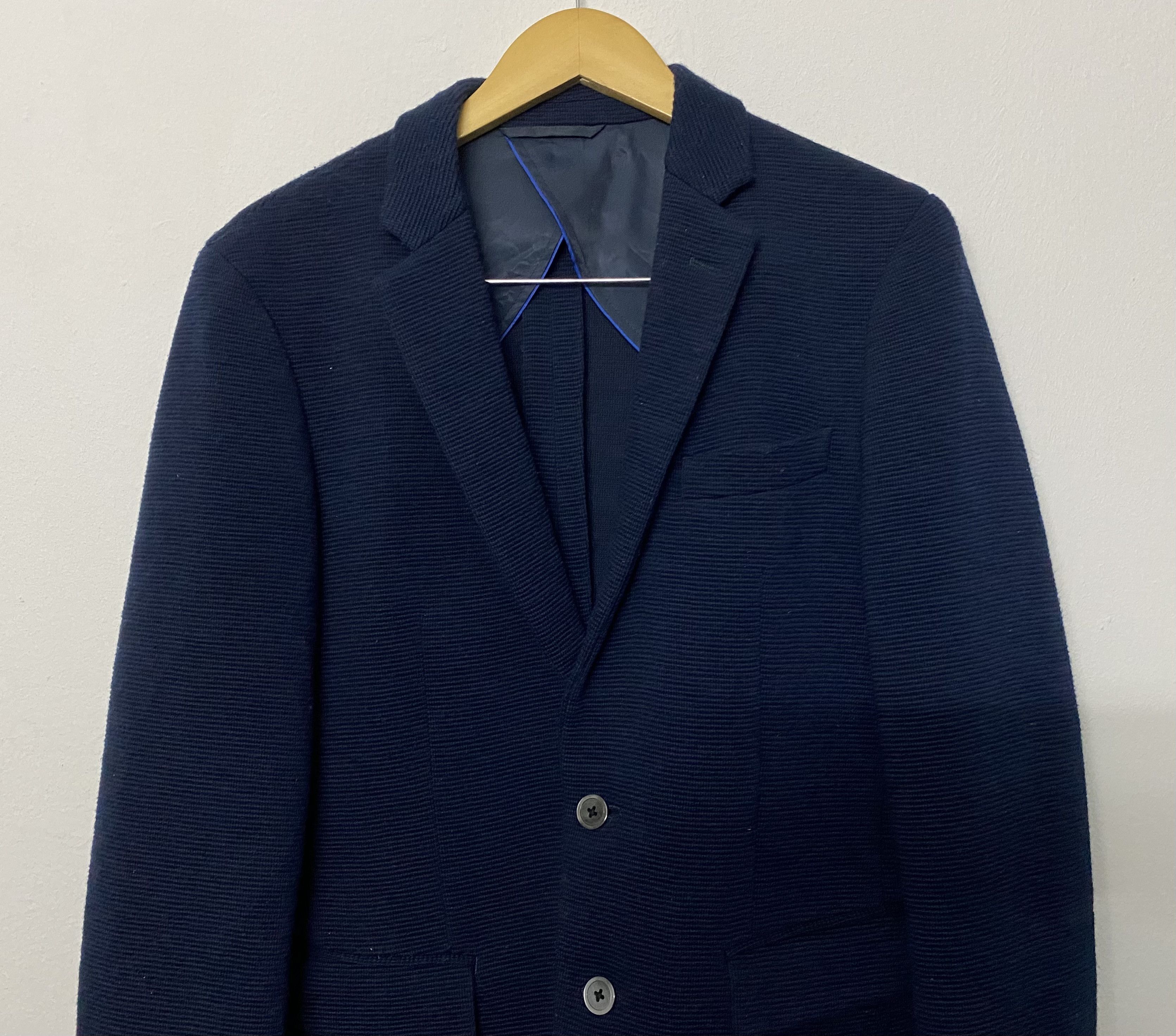 Beams Plus BEAMS HEART Textured Knit Navy Blazer Sport Coat Jacket Size US S / EU 44-46 / 1 - 3 Thumbnail