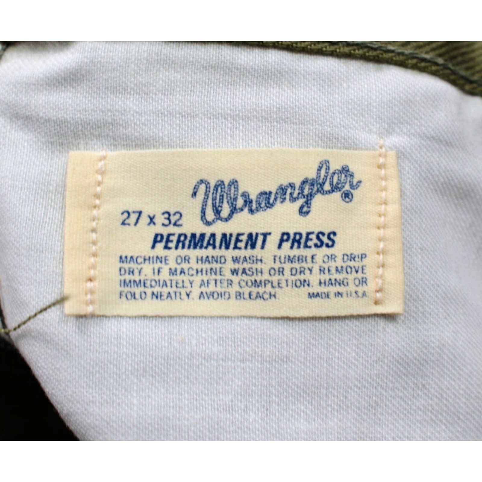 Wrangler VINTAGE Wrangler Pants Men's 60s 60s Jeans Cotton Polyester Green 27x32 Regular Inseam 32 Mens Wrangler Sportswear 1960s NOS Size US 27 - 4 Thumbnail