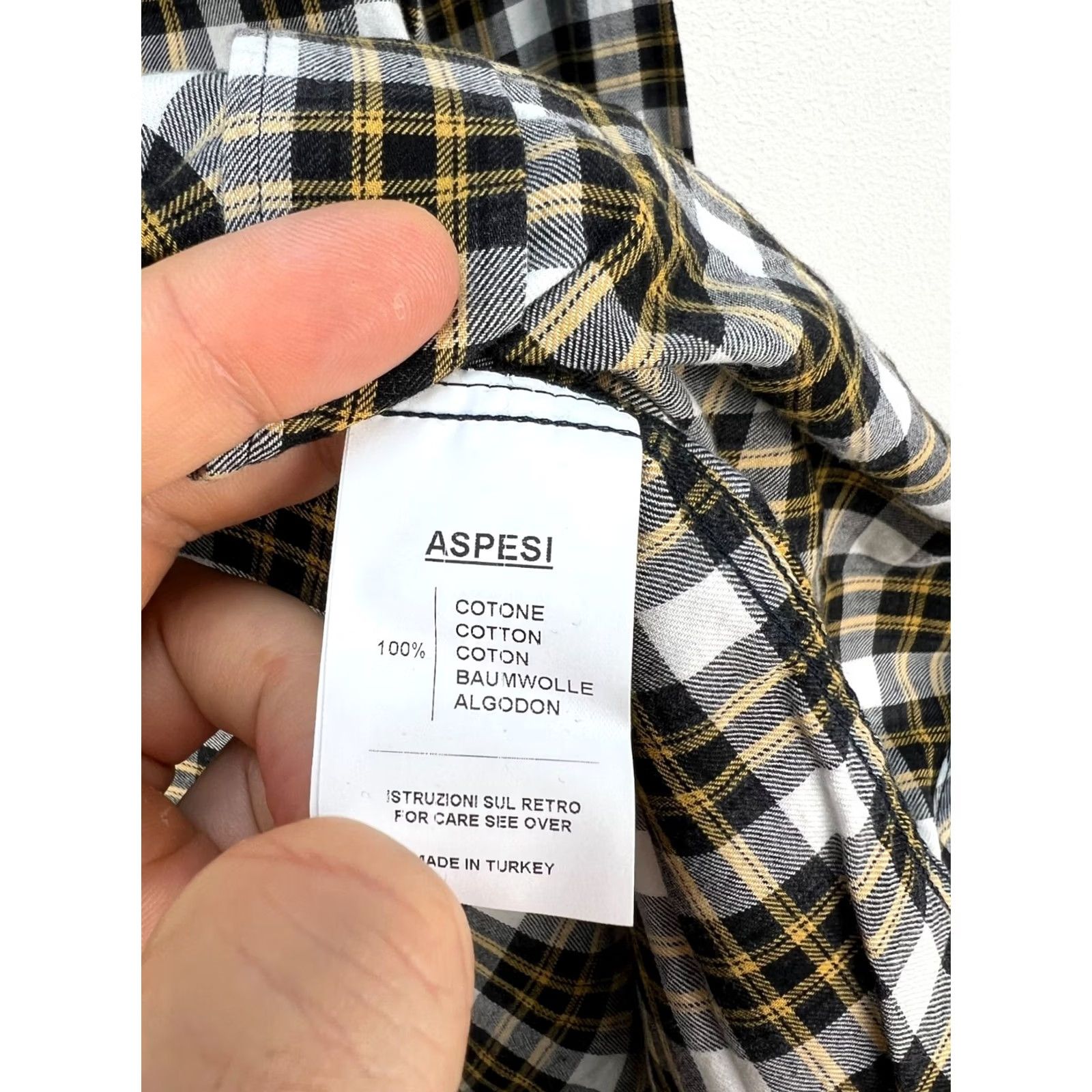 Aspesi Aspesi Italy Shirt Mens 38/15 Plaid Long Sleeve, Multicolor, Dress Shirt, Casual Cotton, Button-Down Collar, 38/15, Regular Fit, Mens Size US M / EU 48-50 / 2 - 5 Thumbnail