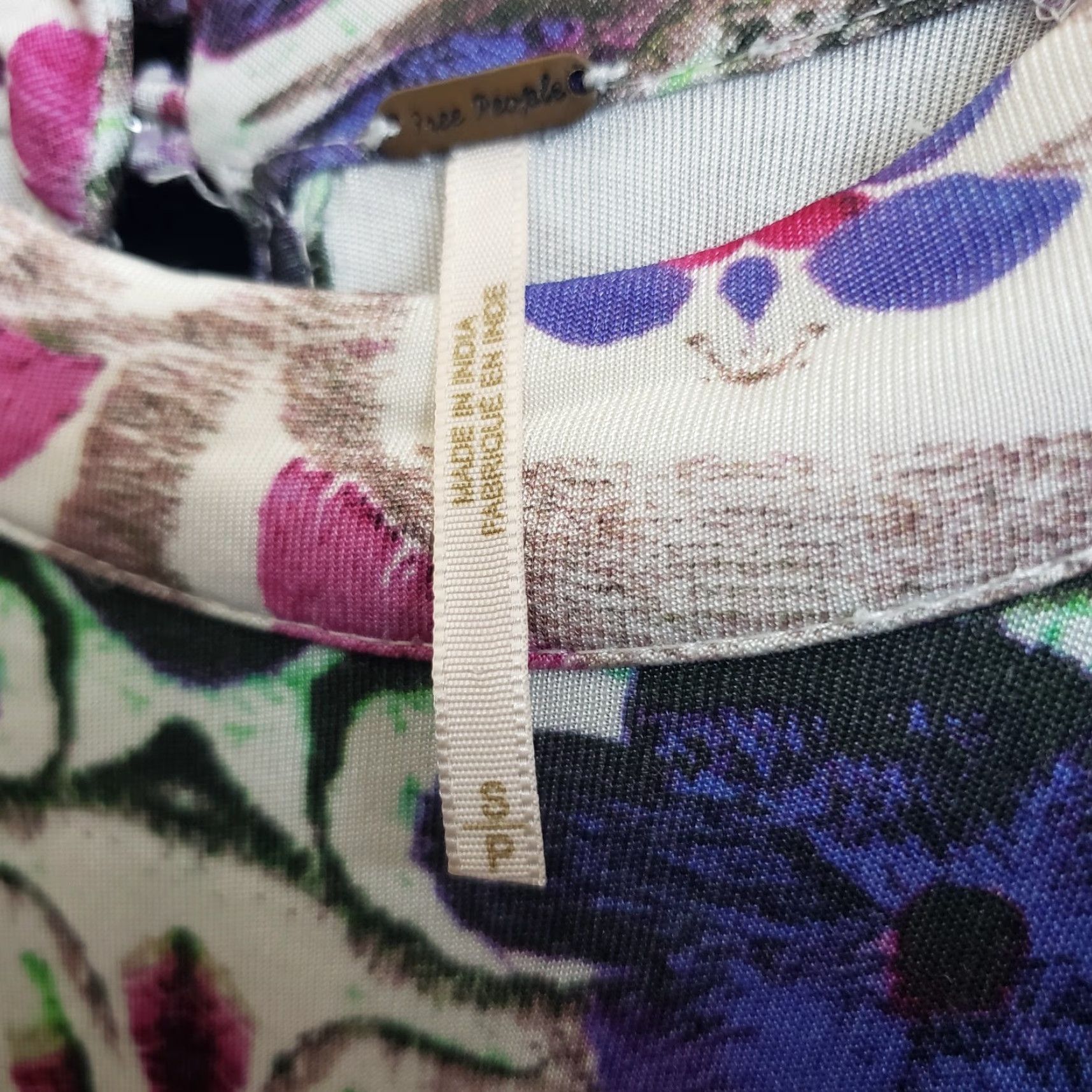 Free People Free People Womens Fiesta Floral Dress Sz Small Purple Green 3/4 Sleeve Multicolor Size S / US 4 / IT 40 - 6 Thumbnail
