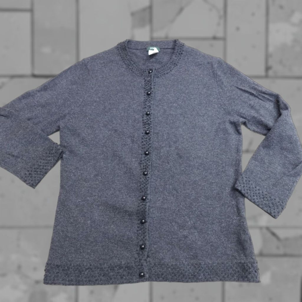 J.Crew J.Crew Womens Sweater Cardigan Gray Button-Up Textured Merino Blend S-Size Women Size S / US 4 / IT 40 - 1 Thumbnail