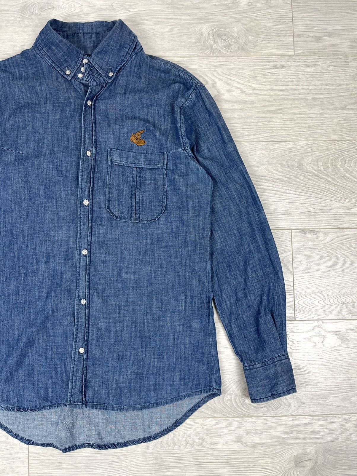 Vivienne Westwood Vivienne Westwood Anglomania Blue Denim Logo Shirt Size US L / EU 52-54 / 3 - 2 Thumbnail