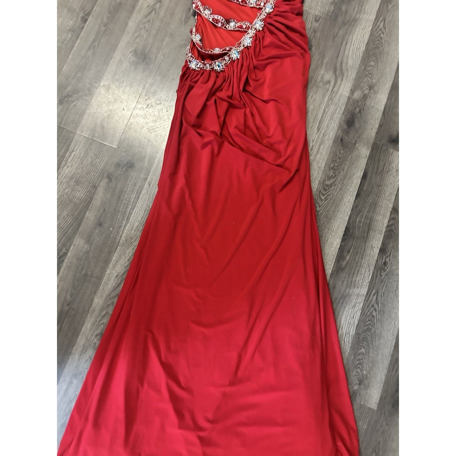 Other J asz Couture size 4 red Strappy Open Side & back Gem Dress Size S / US 4 / IT 40 - 8 Thumbnail
