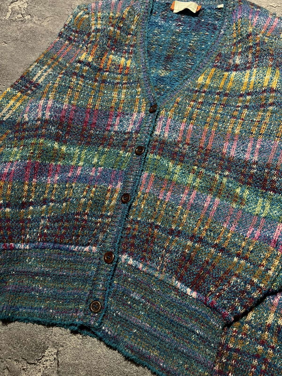 Missoni RARE Vintage 90s Missoni Cardigan Sweater Cotton Wool Linen Size L / US 10 / IT 46 - 2 Thumbnail