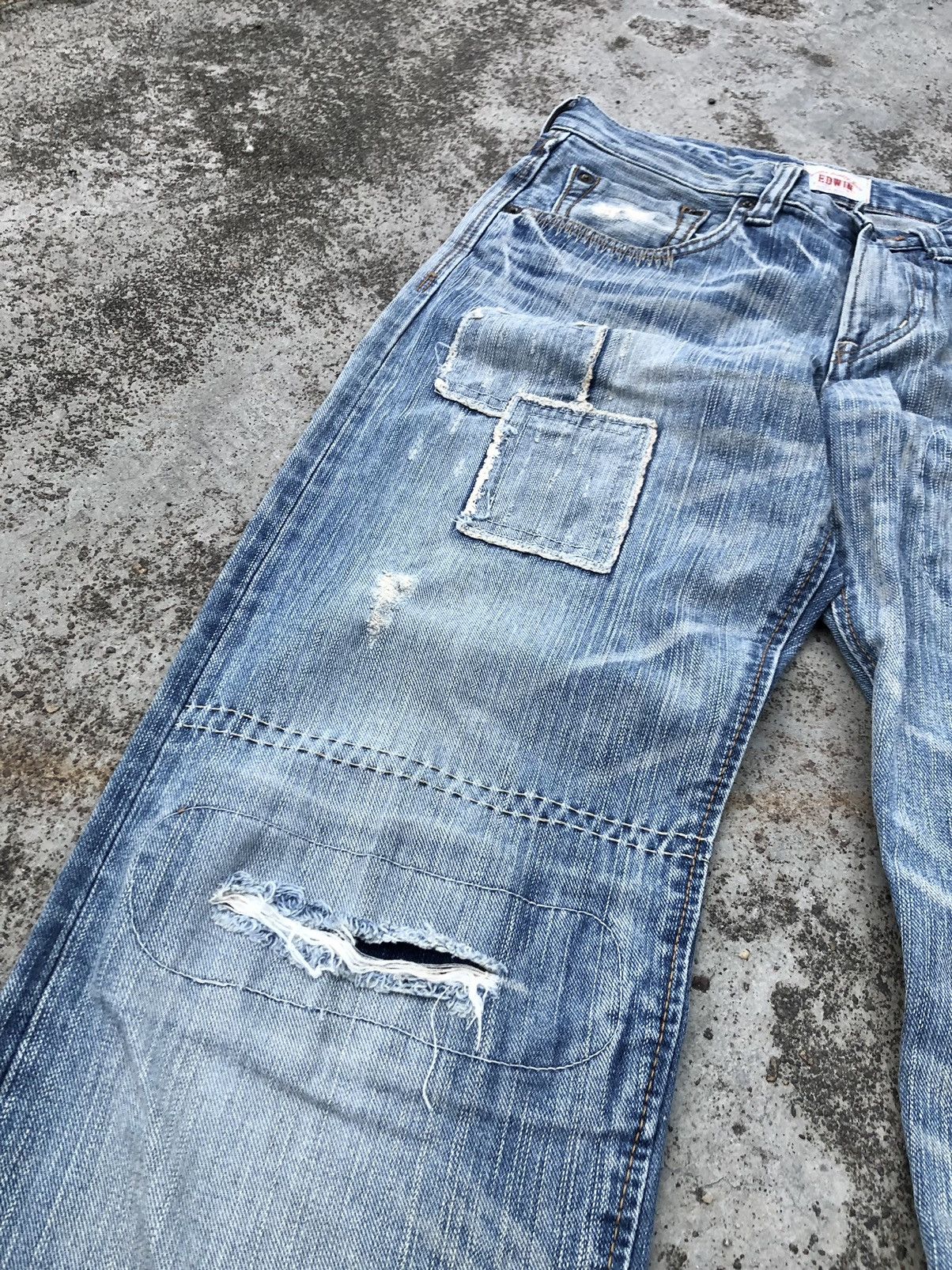 Edwin × Japanese Brand EDWIN PATCHWORK DISTRESSED DENIM Size US 30 / EU 46 - 2 Thumbnail