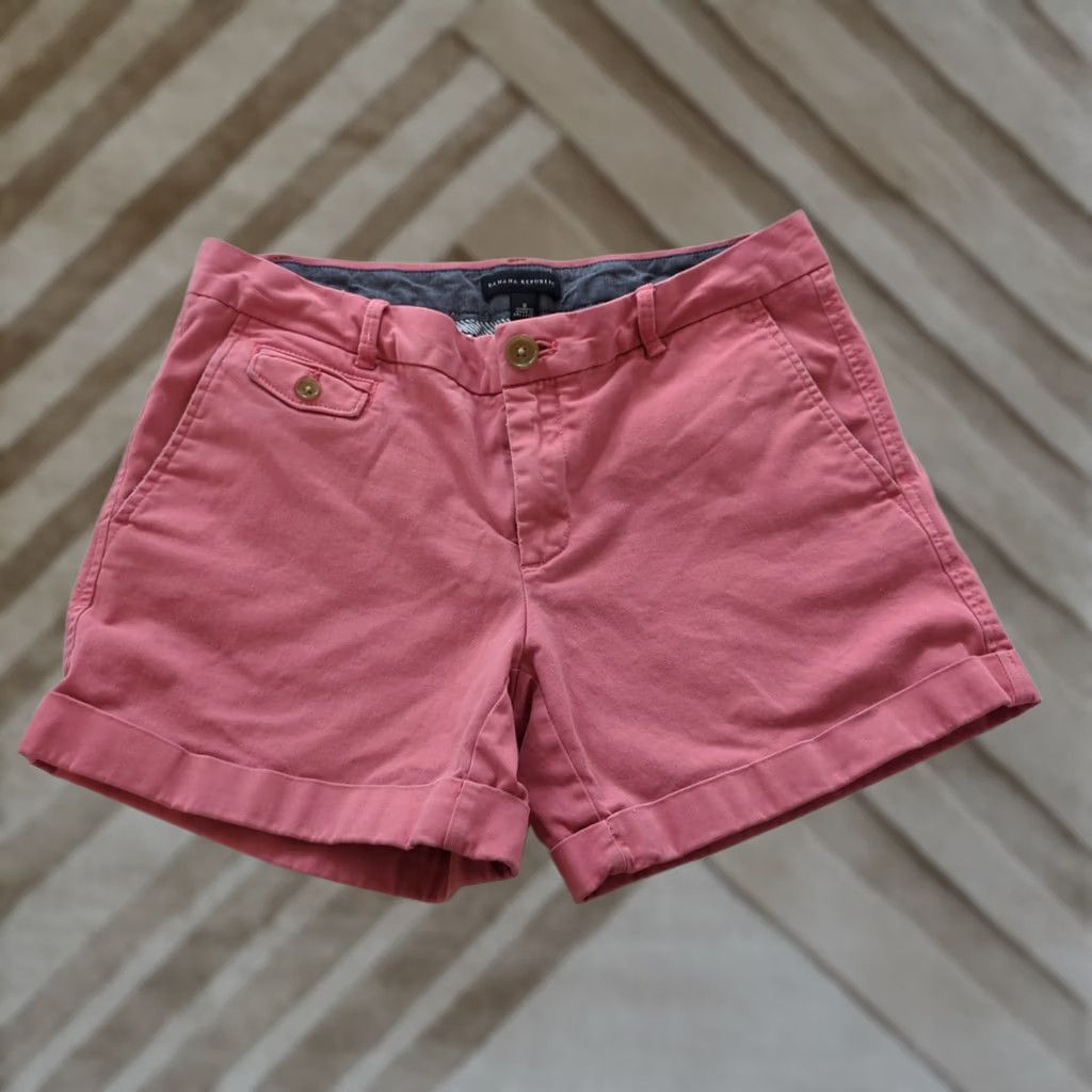 Banana Republic Banana Republic Shorts Women 8 Pink Salmon Coral Chino Casual Travel Woven Cotton Linen Flat Front Pockets 4in Inseam Regular Size 30" / US 8 / IT 44 - 1 Thumbnail