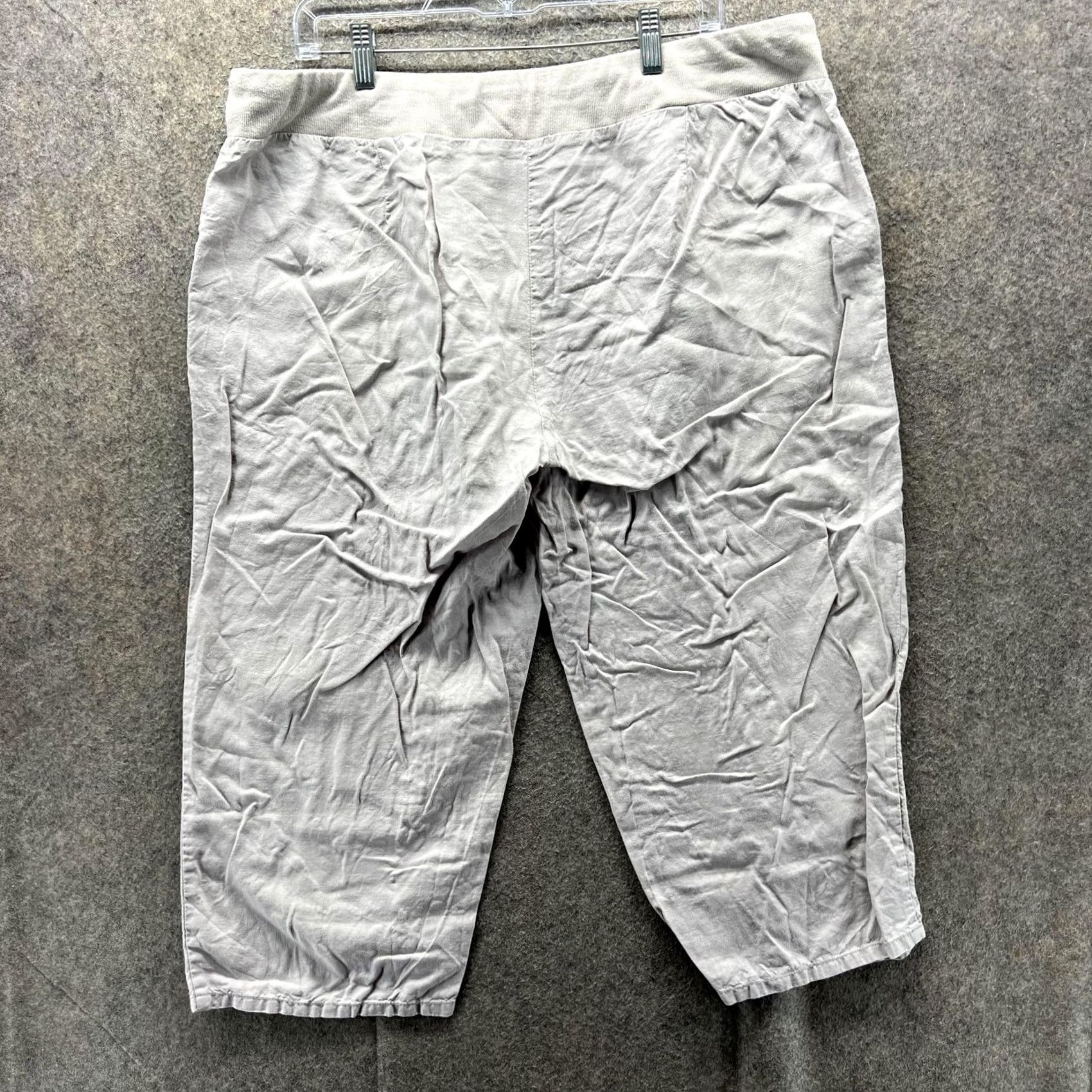 Eileen Fisher Eileen Fisher Pants Womens XL Gray Cropped Straight Leg Drawstring Pull On Size 40" / US 18 - 2 Thumbnail