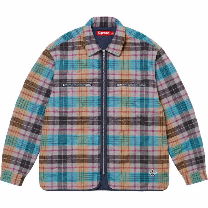 Supreme Supreme Quilted Flannel Zip Up Shirt Size US L / EU 52-54 / 3 - 3 Thumbnail