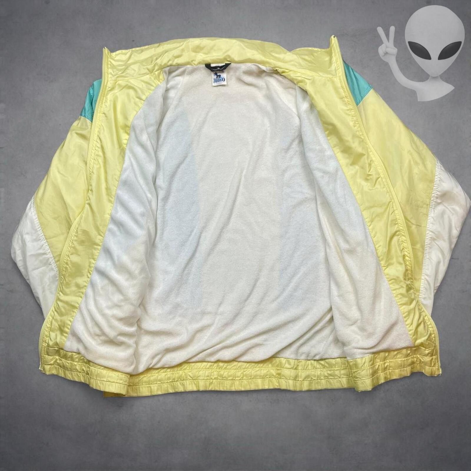 Romeo Gigli Rodeo Windbreaker Jacket Large Yellow Aqua Vintage 80s USA Size US L / EU 52-54 / 3 - 6 Thumbnail