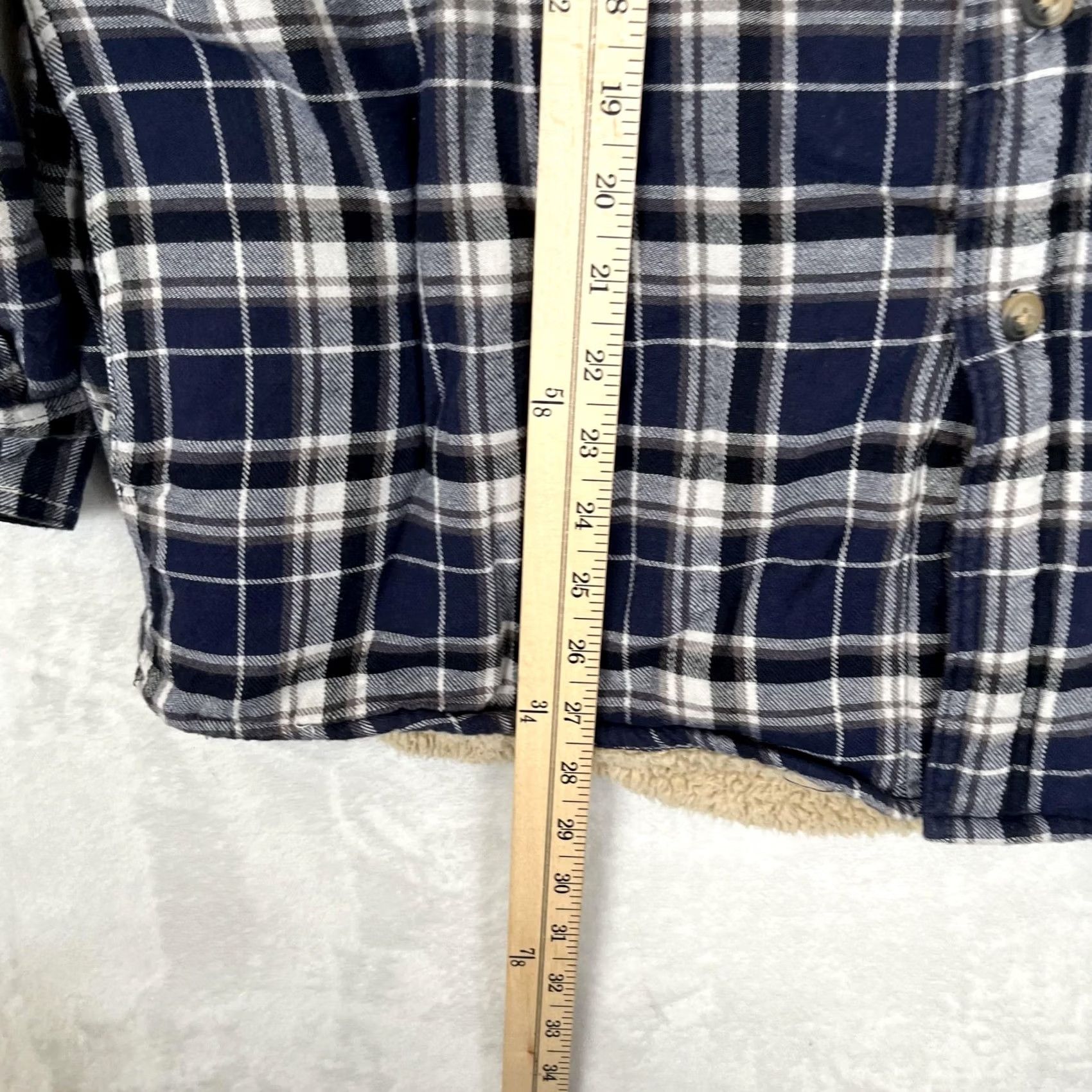 Wrangler Wrangler Jacket Mens Large Blue Plaid Sherpa Lined Flannel Shacket Workwear Size US L / EU 52-54 / 3 - 3 Thumbnail