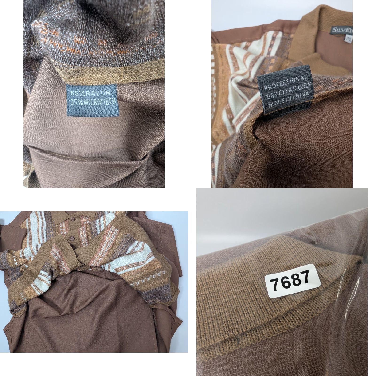 Etro SilverSilk Shirt Men's 2XL Brown Button-Up Short Sleeve Stripe Vintage? No (adjust) Size US XXL / EU 58 / 5 - 8 Thumbnail
