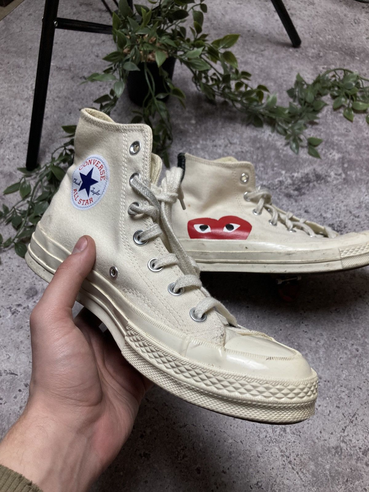 Comme des Garcons × Converse Vintage Comme des Garcons Converse Hi Top Sneakers Shoes Size US 6 / EU 39 - 15 Thumbnail